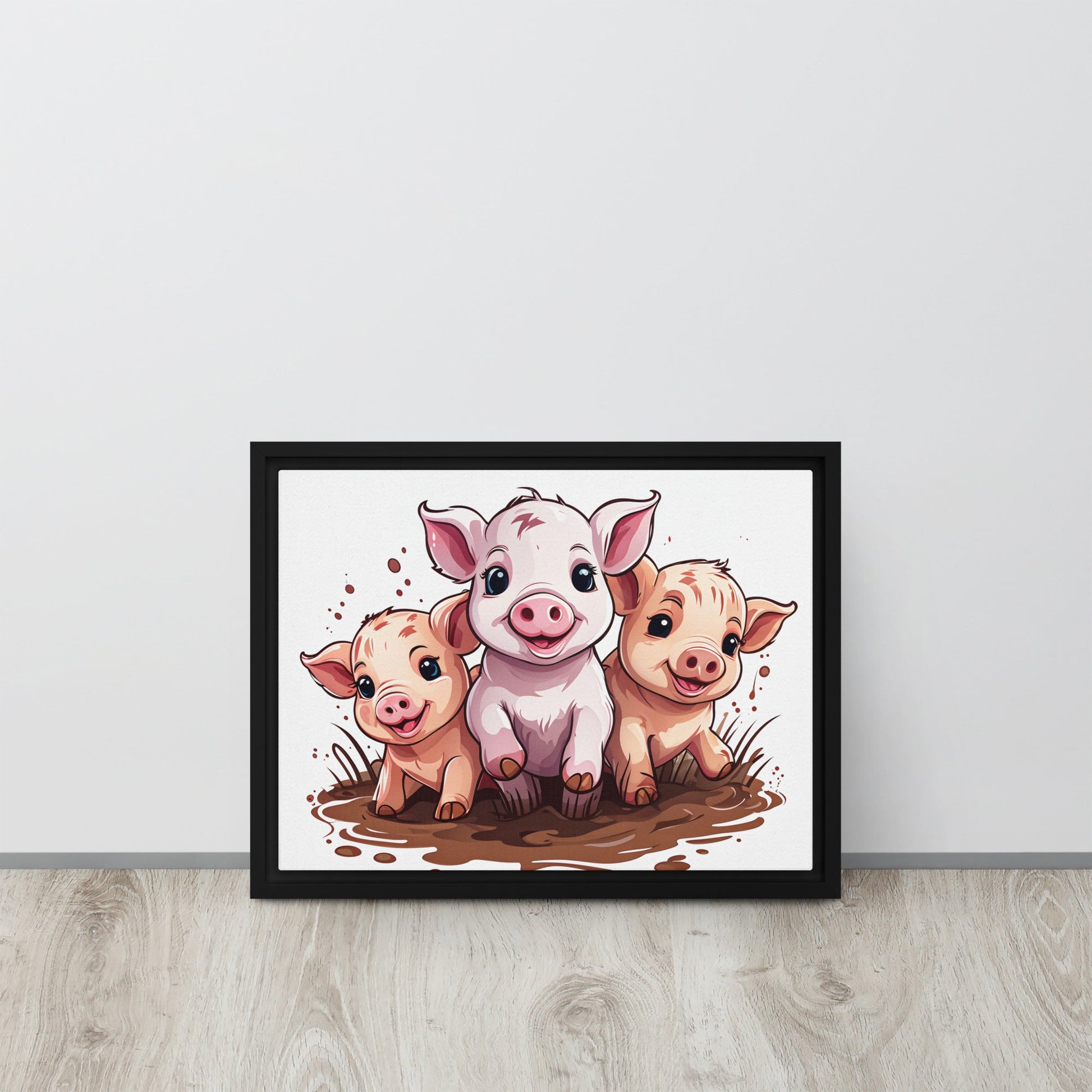 Pigs Framed Canvas - Canvas Prints - Discovery Co.