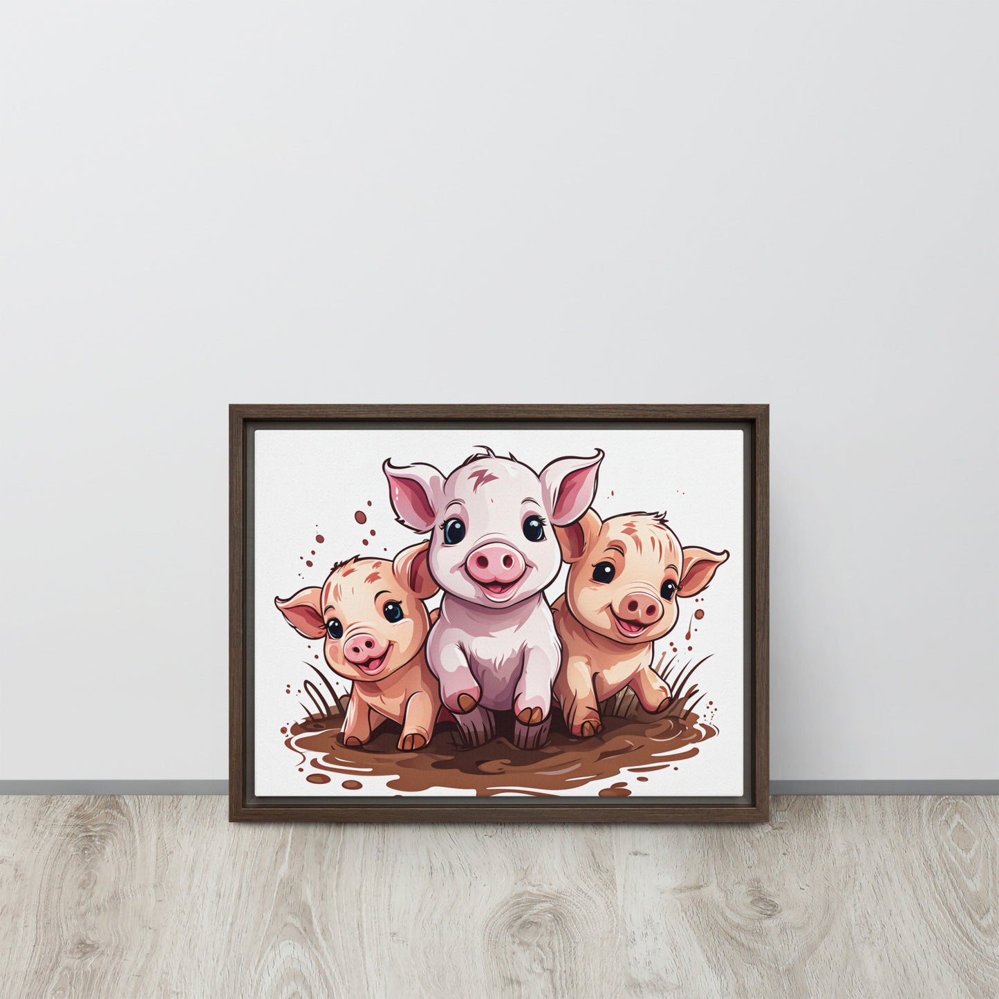 Pigs Framed Canvas - Canvas Prints - Discovery Co.