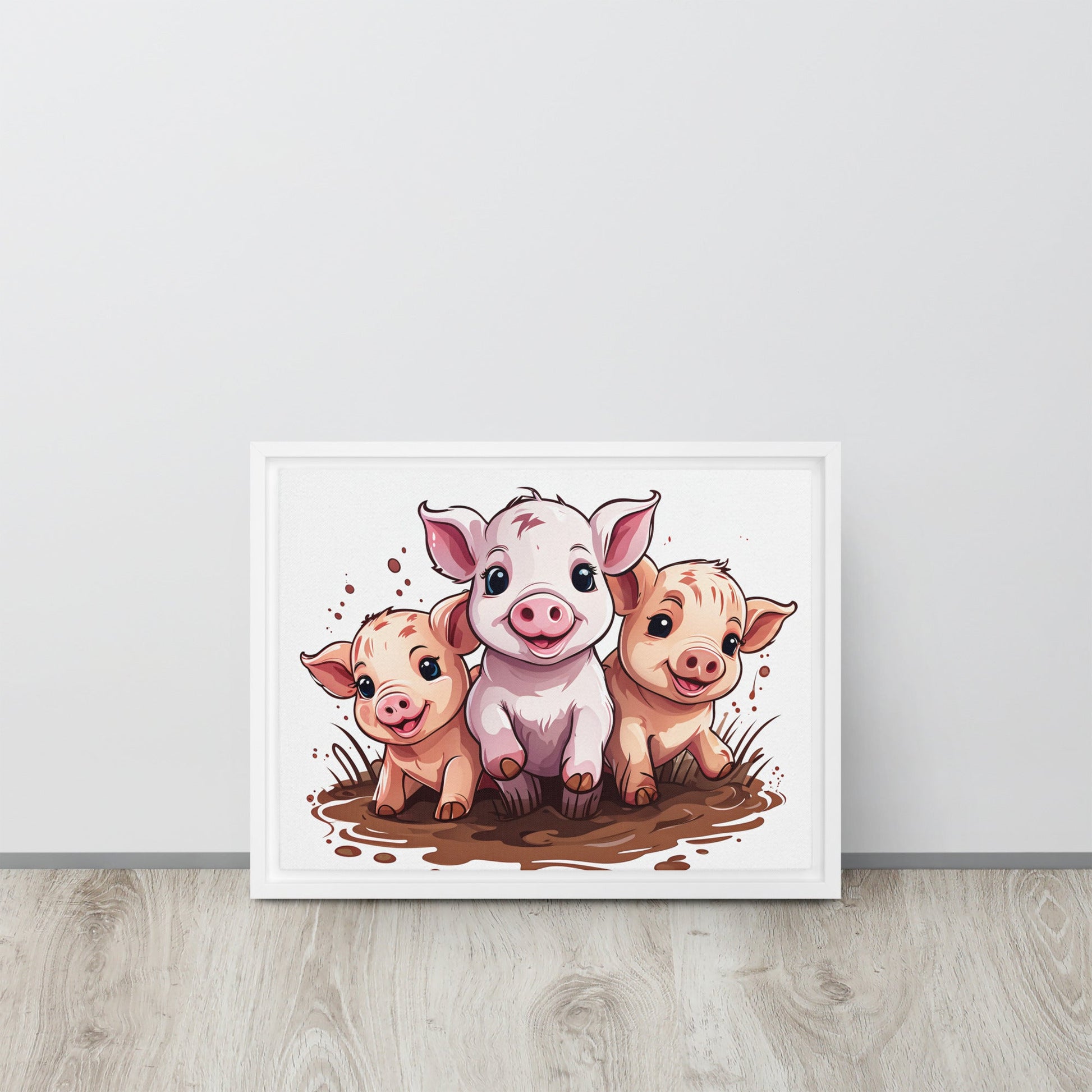 Pigs Framed Canvas - Canvas Prints - Discovery Co.