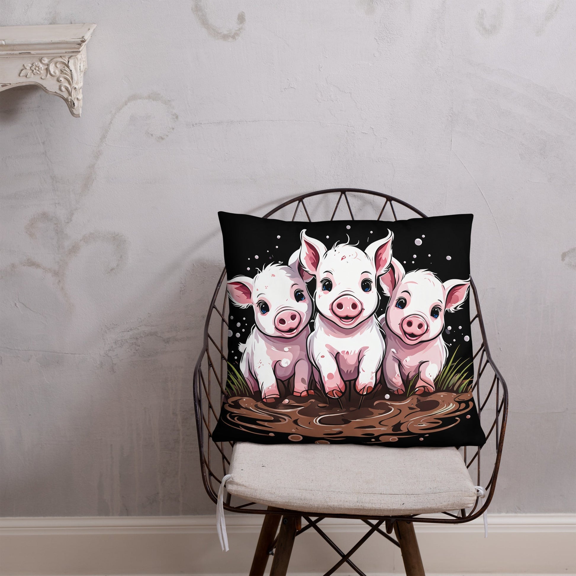 Pigs In The Mud Basic Pillow - Pillows - Discovery Co.