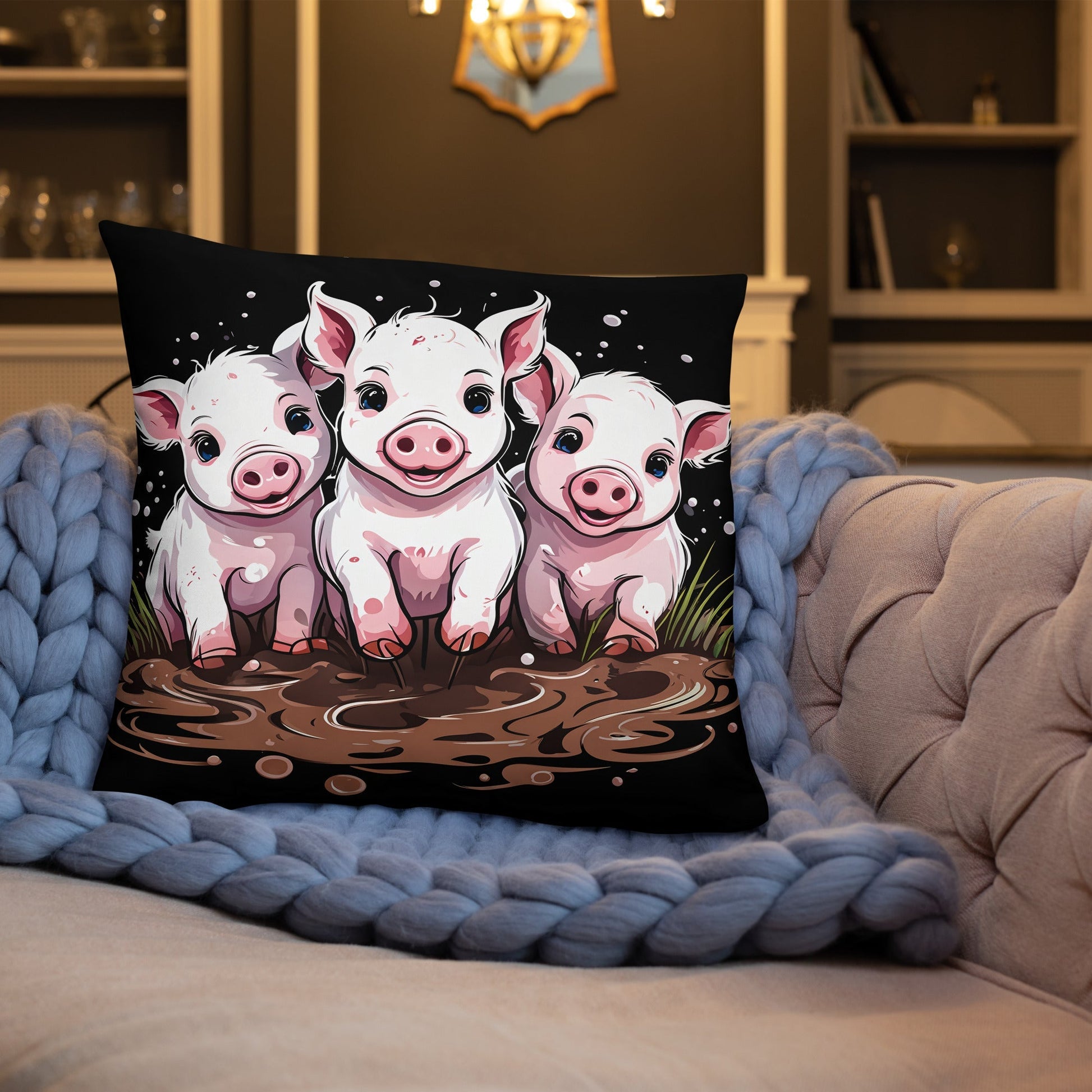 Pigs In The Mud Basic Pillow - Pillows - Discovery Co.