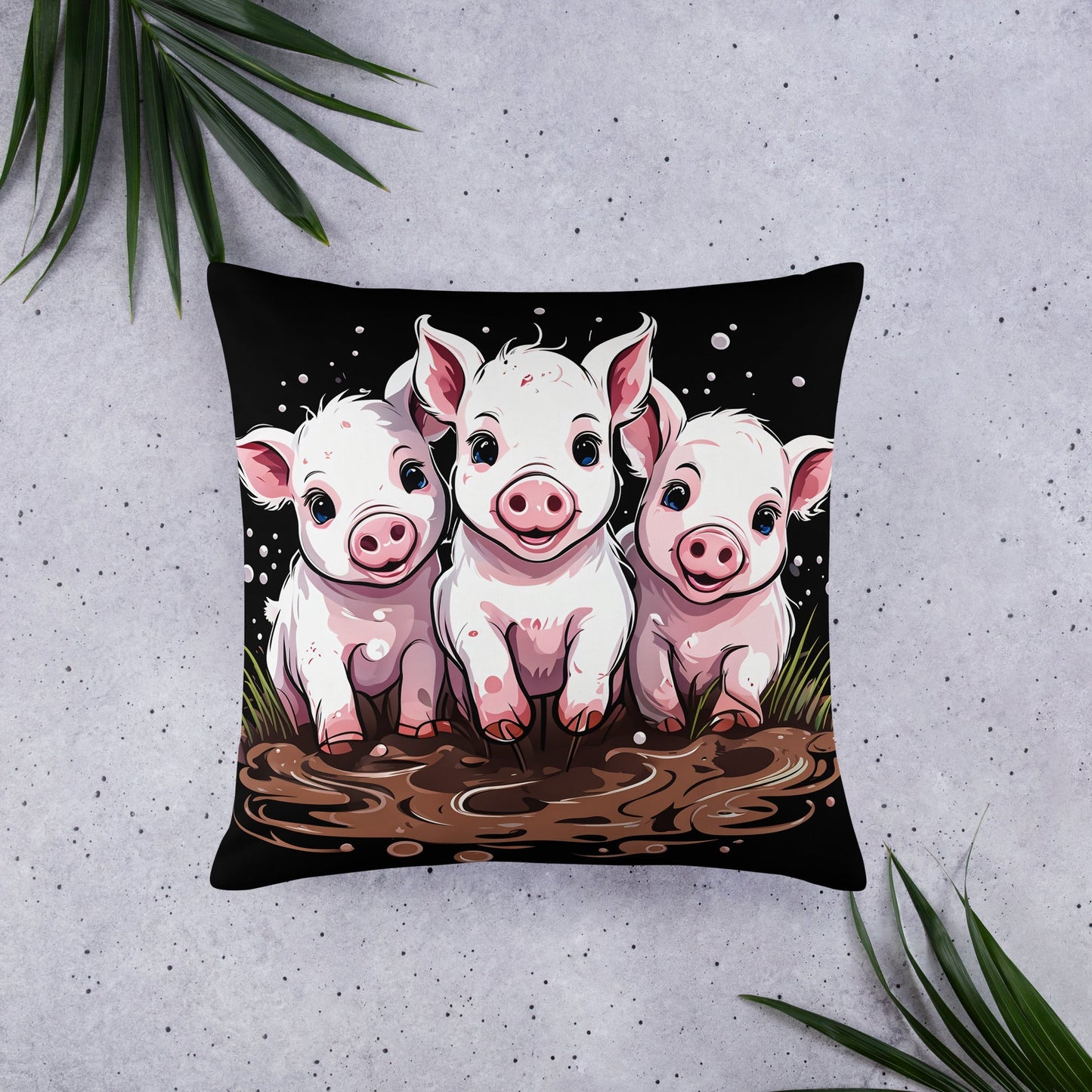 Pigs In The Mud Basic Pillow - Pillows - Discovery Co.