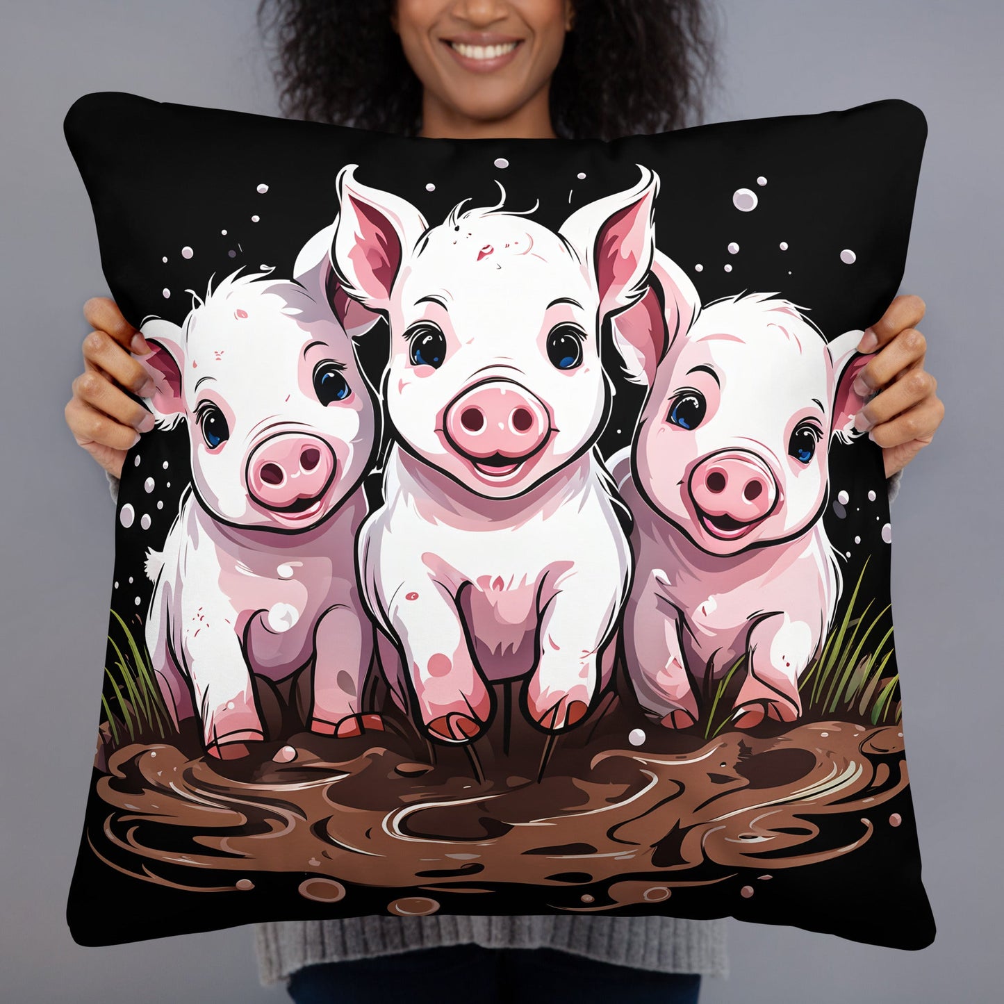 Pigs In The Mud Basic Pillow - Pillows - Discovery Co.