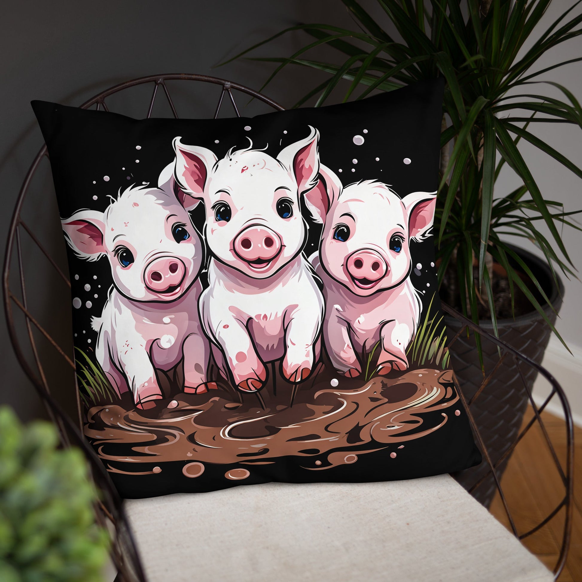 Pigs In The Mud Basic Pillow - Pillows - Discovery Co.