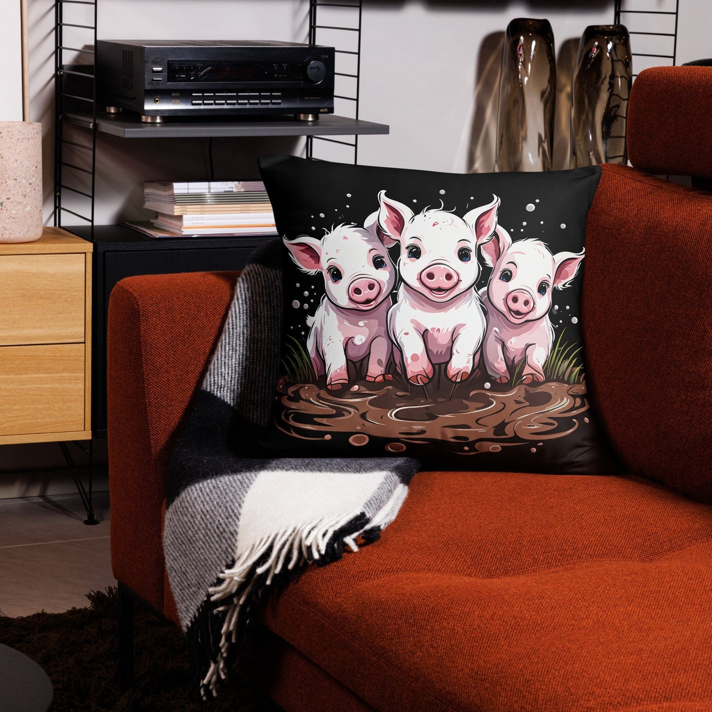 Pigs In The Mud Basic Pillow - Pillows - Discovery Co.