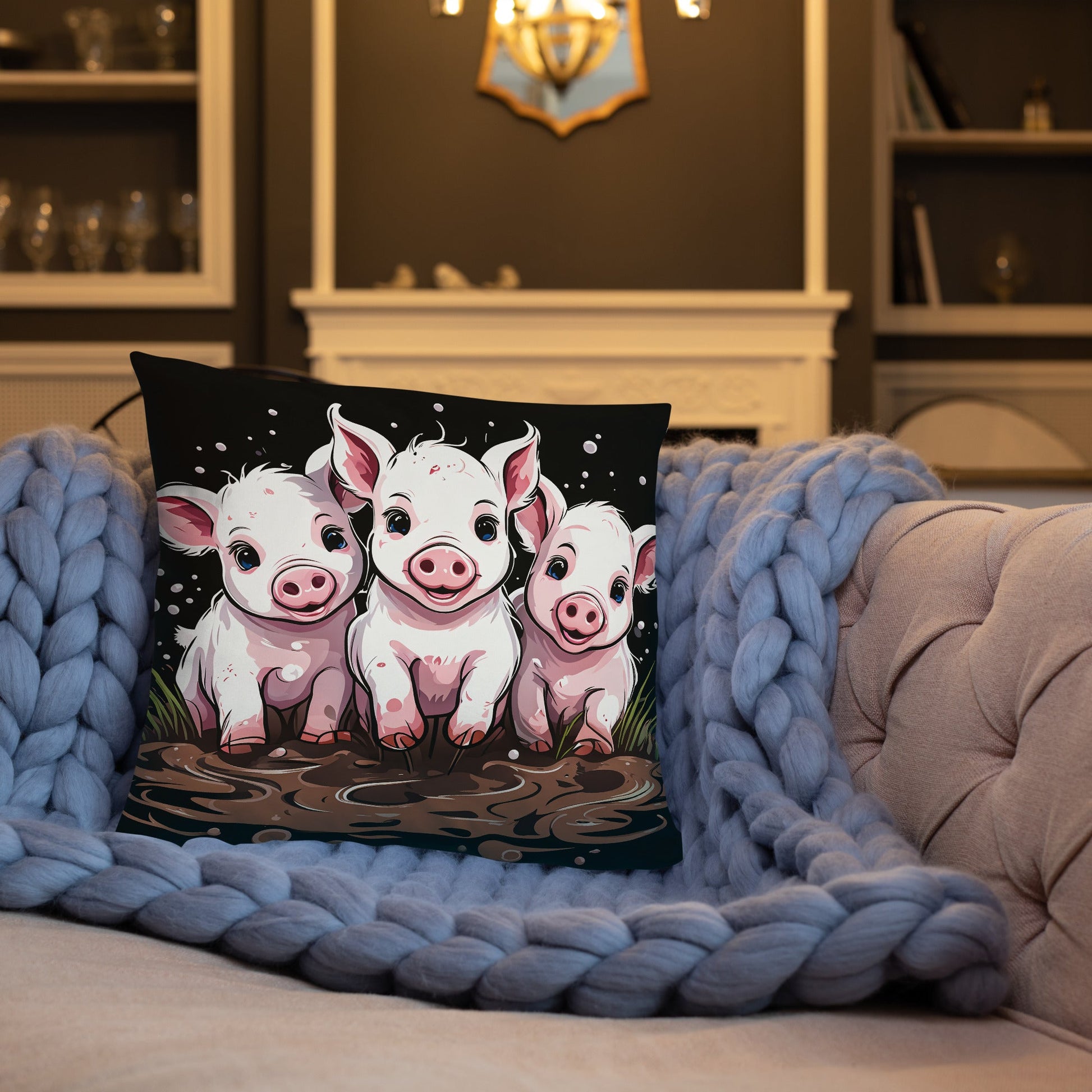 Pigs In The Mud Basic Pillow - Pillows - Discovery Co.