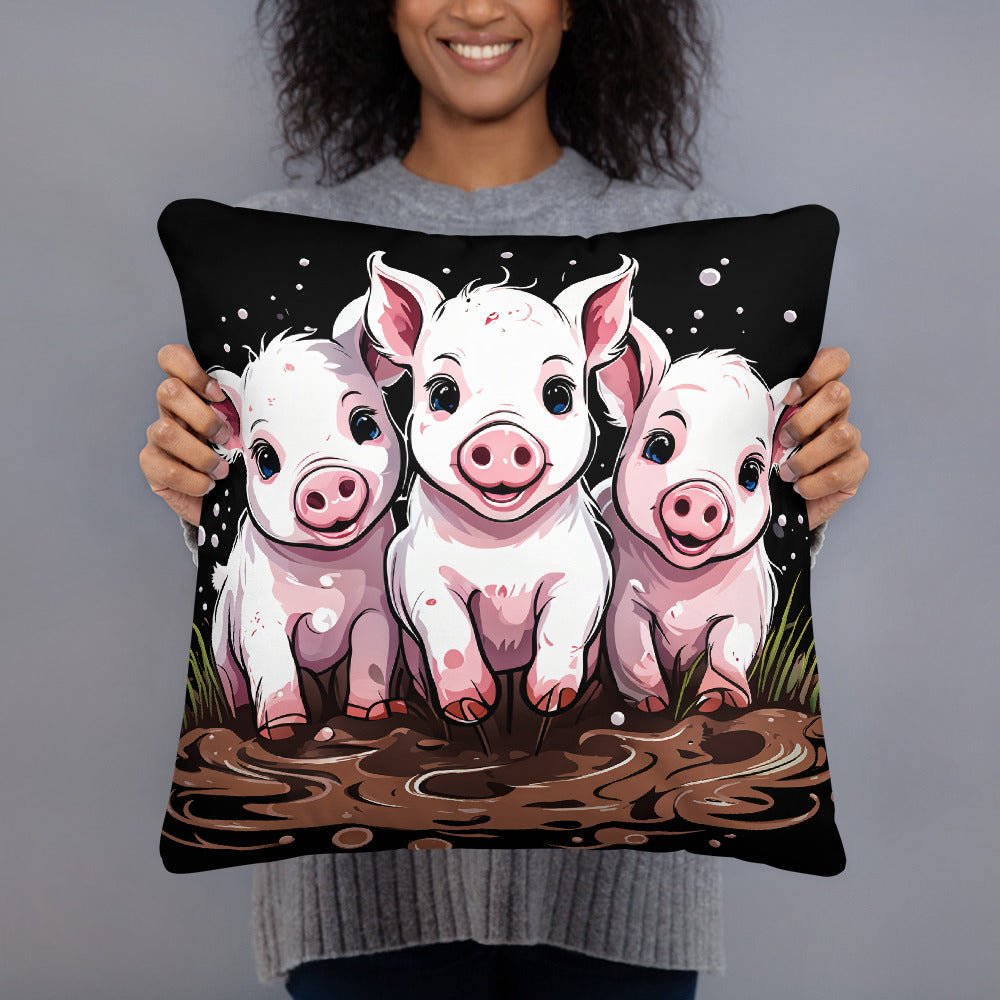 Pigs In The Mud Basic Pillow - Pillows - Discovery Co.