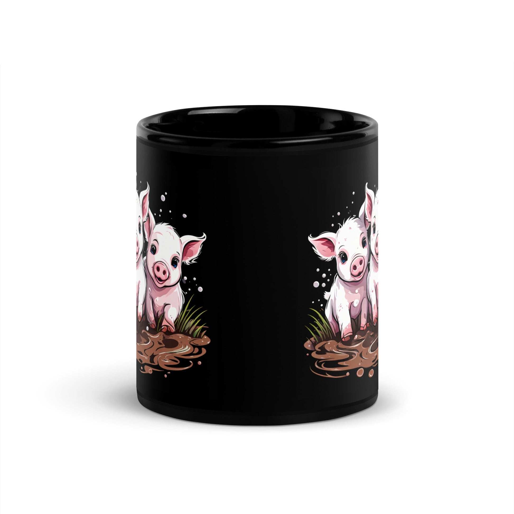 Pigs In The Mud Black Glossy Mug (11 oz) - Discovery Co.