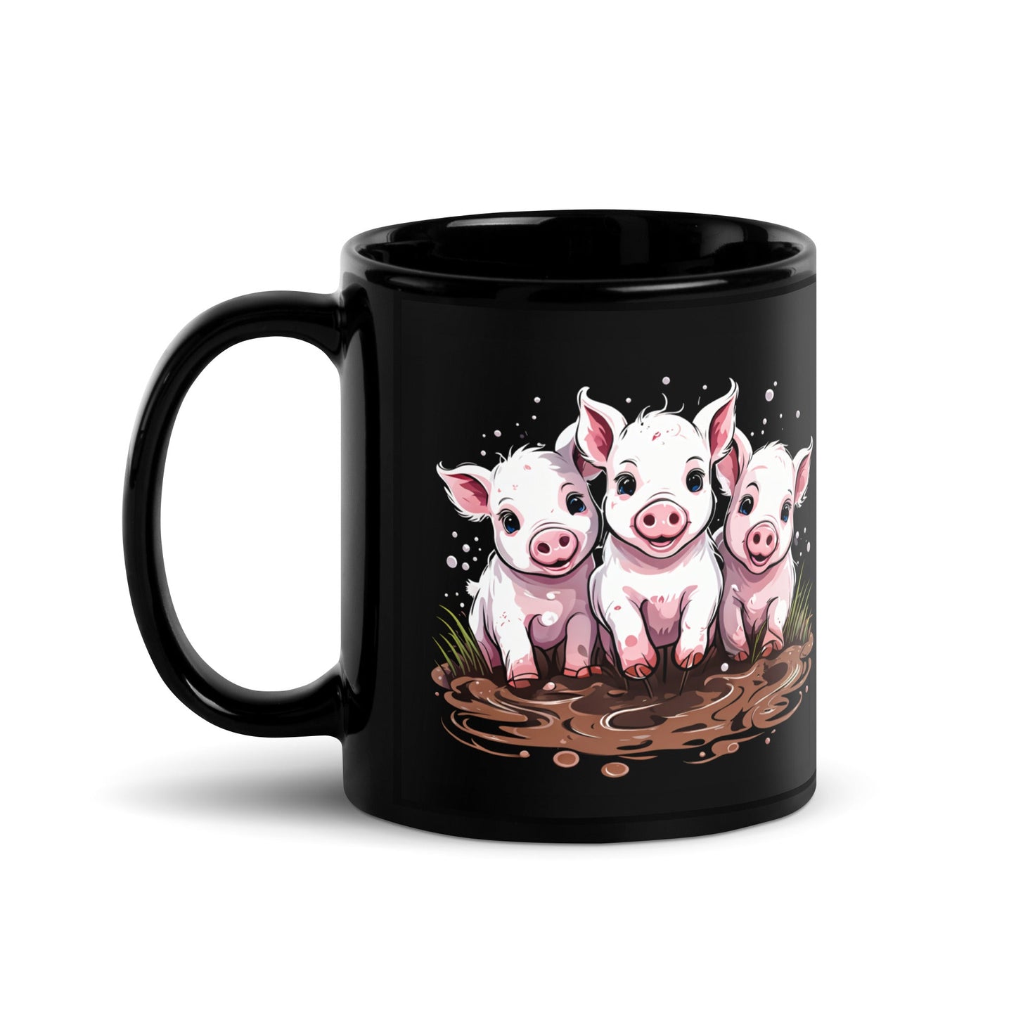 Pigs In The Mud Black Glossy Mug (11 oz) - Discovery Co.