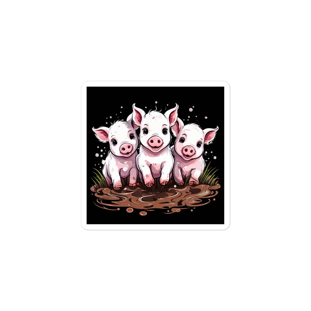 Pigs In The Mud Bubble-free stickers - Stickers - Discovery Co.