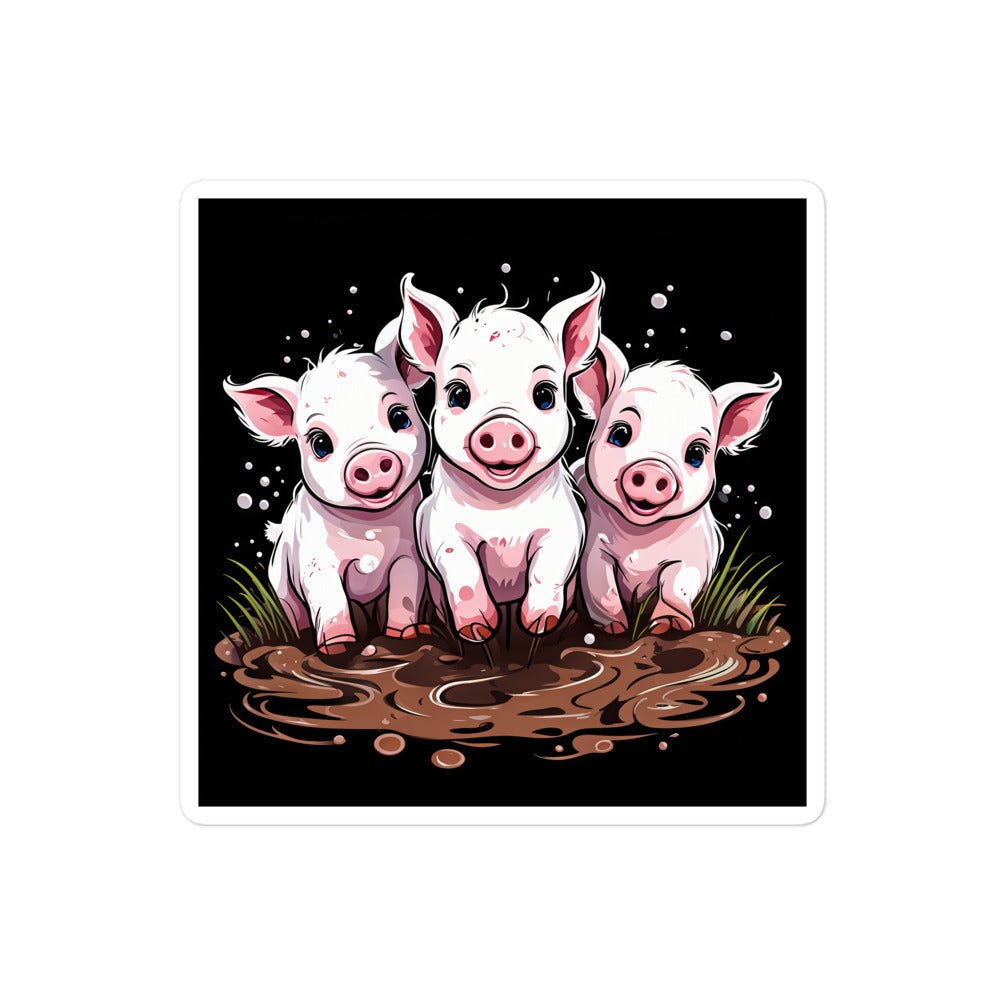 Pigs In The Mud Bubble-free stickers - Stickers - Discovery Co.