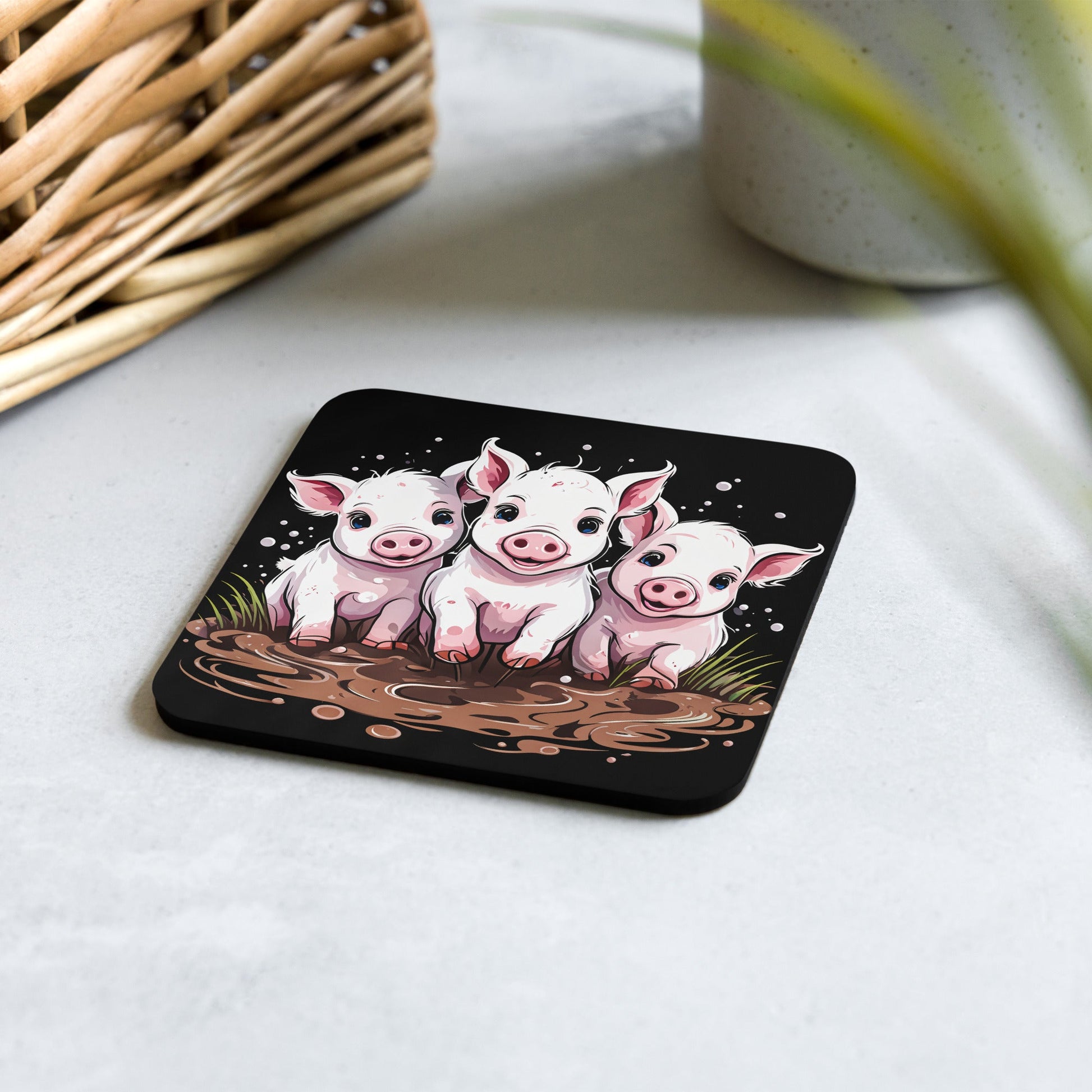 Pigs In The Mud Cork - back Coaster - Coasters - Discovery Co.