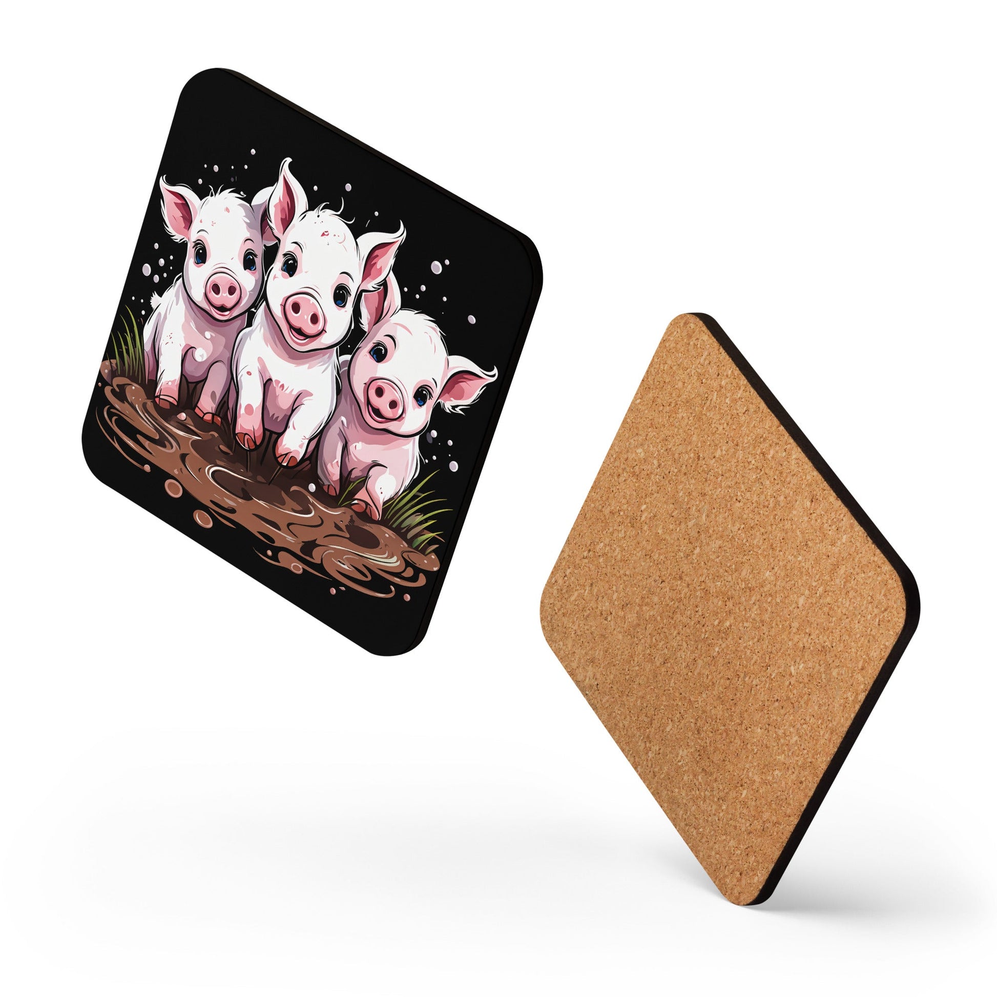 Pigs In The Mud Cork - back Coaster - Coasters - Discovery Co.