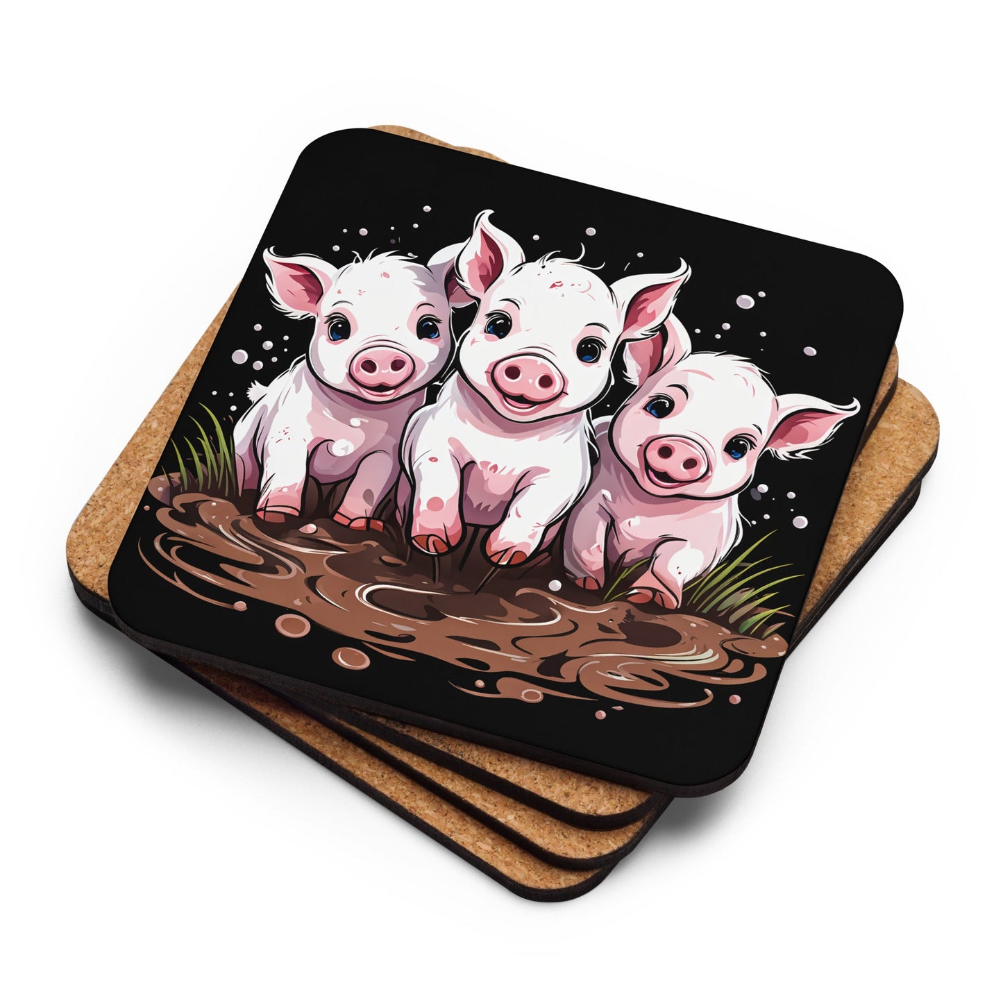 Pigs In The Mud Cork - back Coaster - Coasters - Discovery Co.