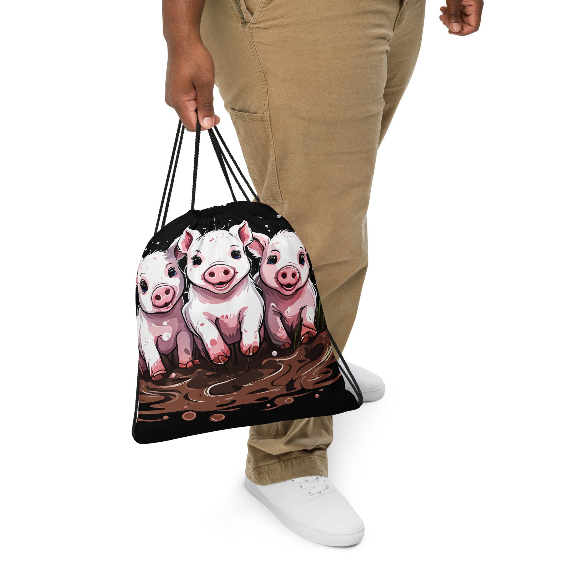 Pigs In The Mud Drawstring Bag - Drawstring Bag - Discovery Co.