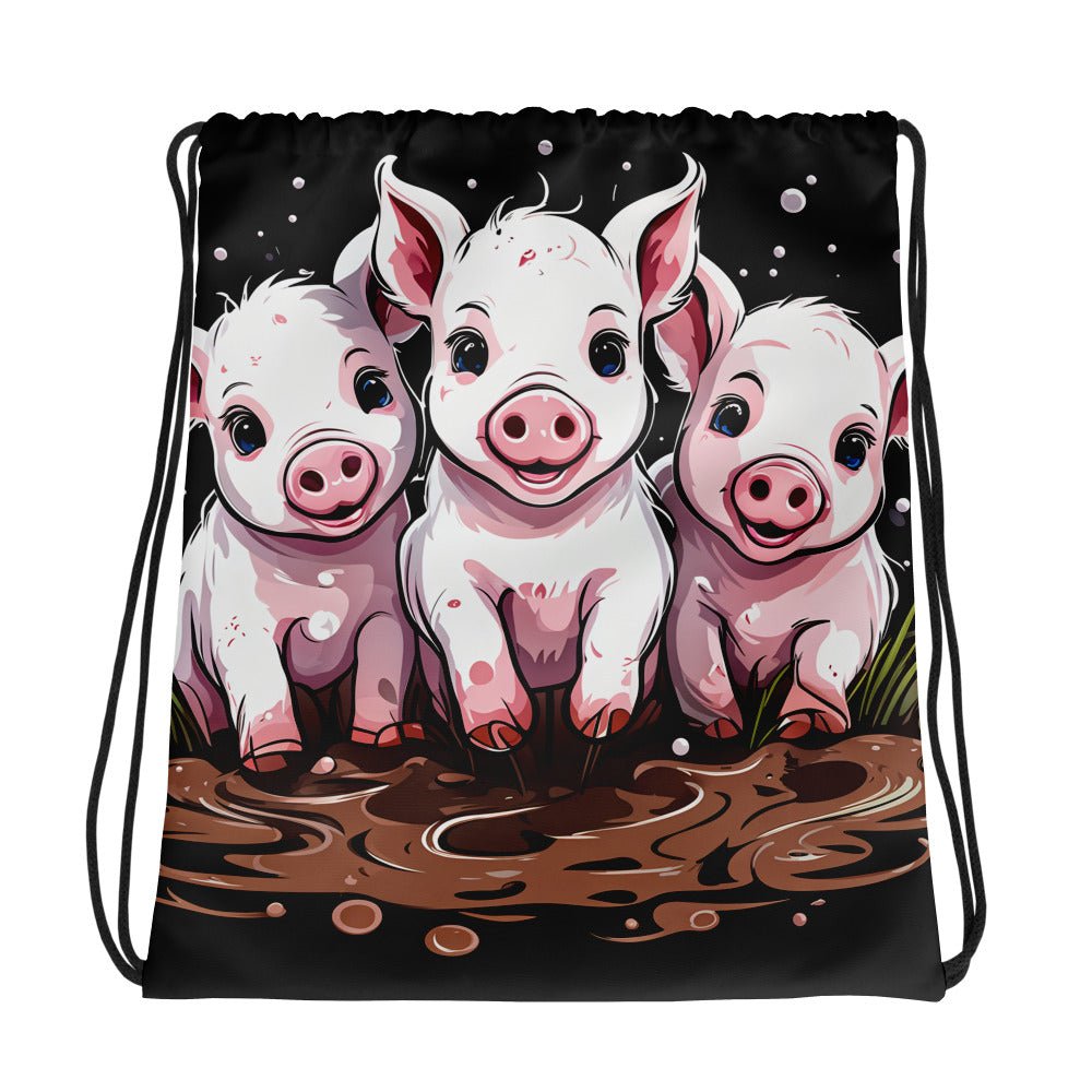 Pigs In The Mud Drawstring Bag - Drawstring Bag - Discovery Co.