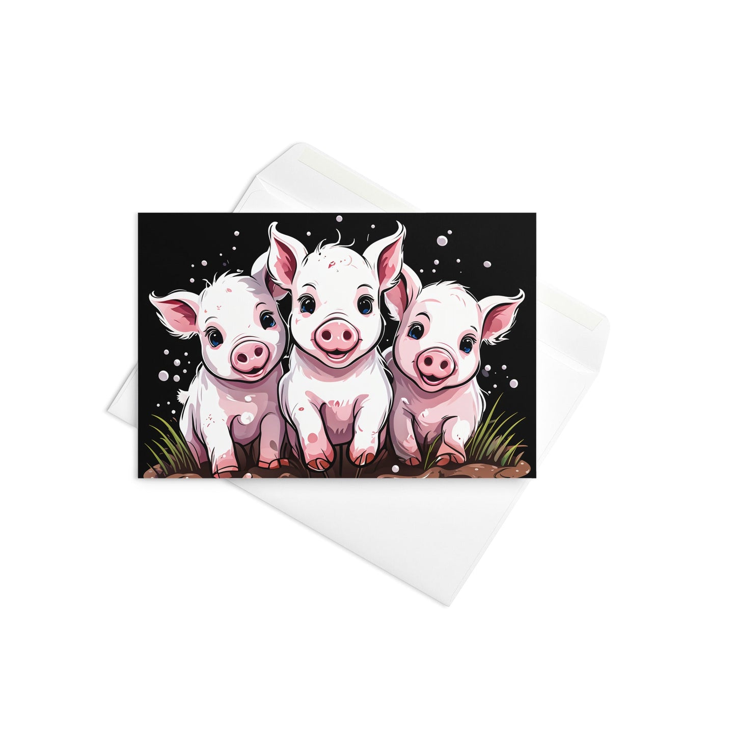 Pigs In The Mud Greeting Card - Greeting Card - Discovery Co.