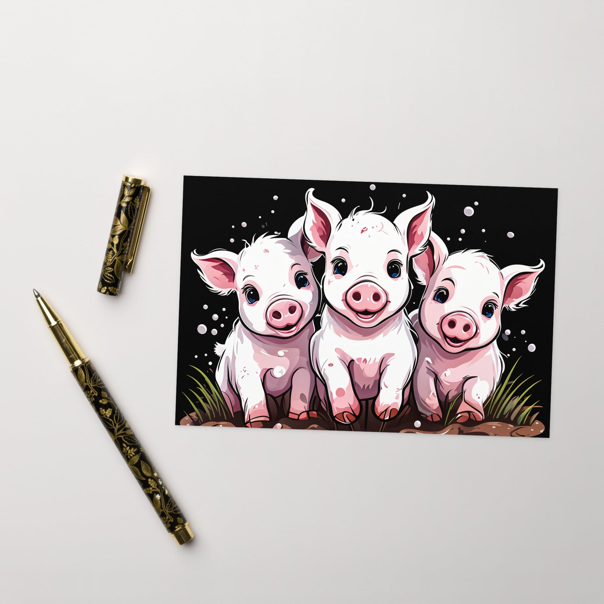 Pigs In The Mud Greeting Card - Greeting Card - Discovery Co.