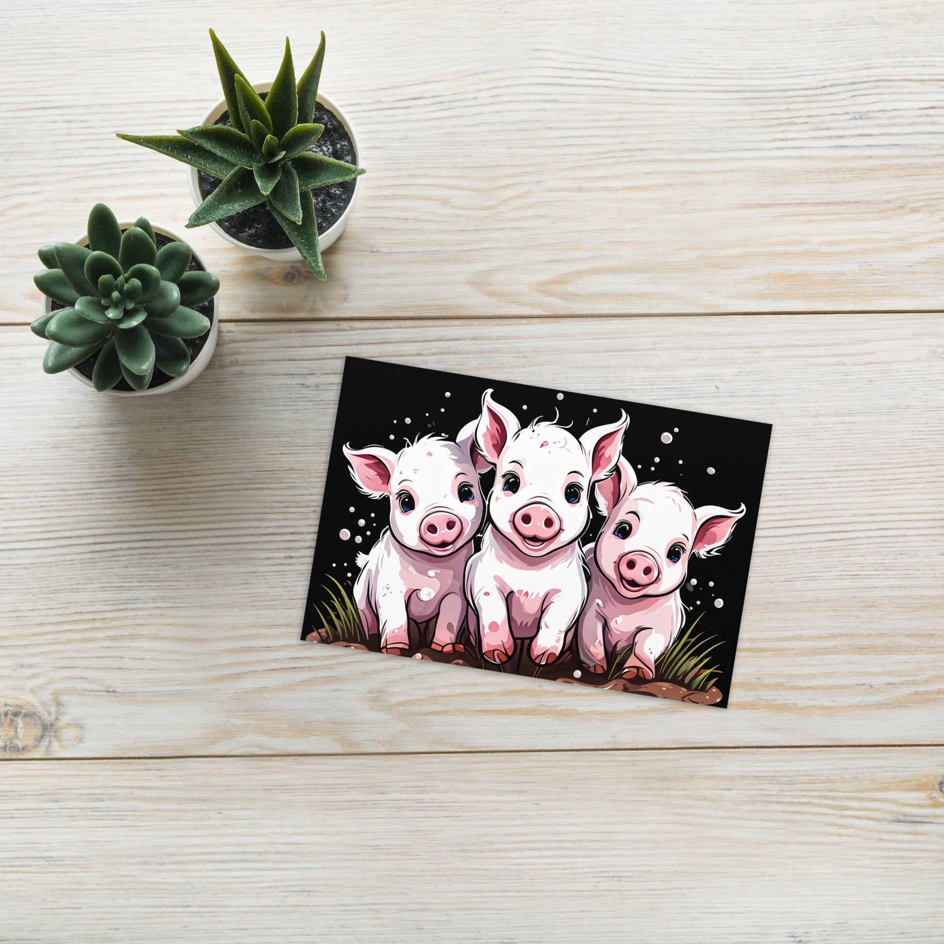 Pigs In The Mud Greeting Card - Greeting Card - Discovery Co.