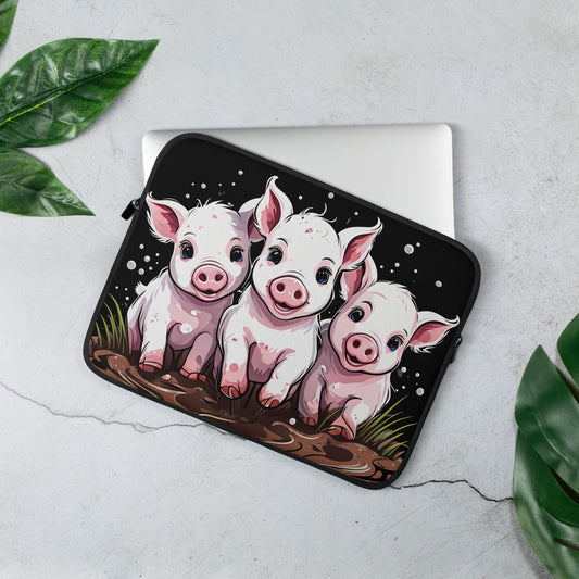 Pigs In The Mud Laptop Sleeve - Laptop Cases - Discovery Co.