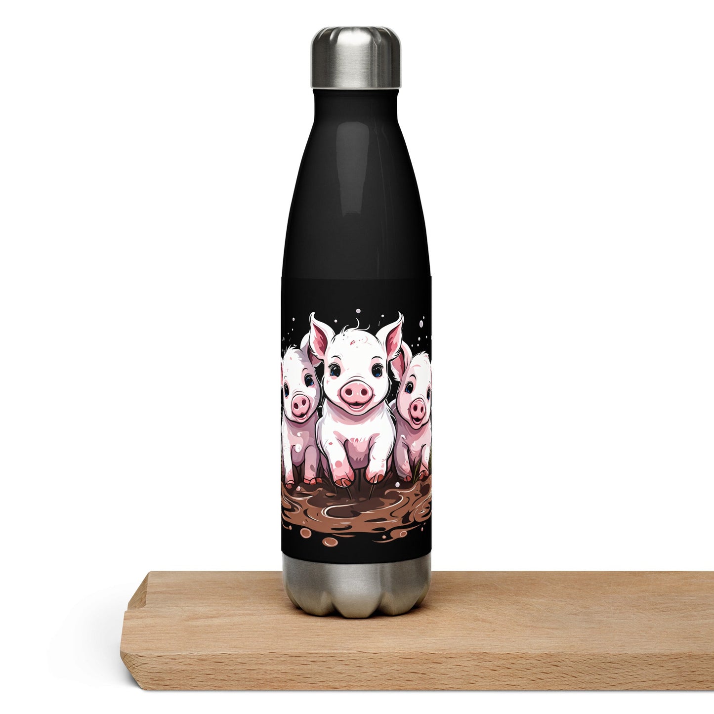 Pigs In The Mud Stainless Steel Water Bottle - Stainless Steel Water Bottle - Discovery Co.