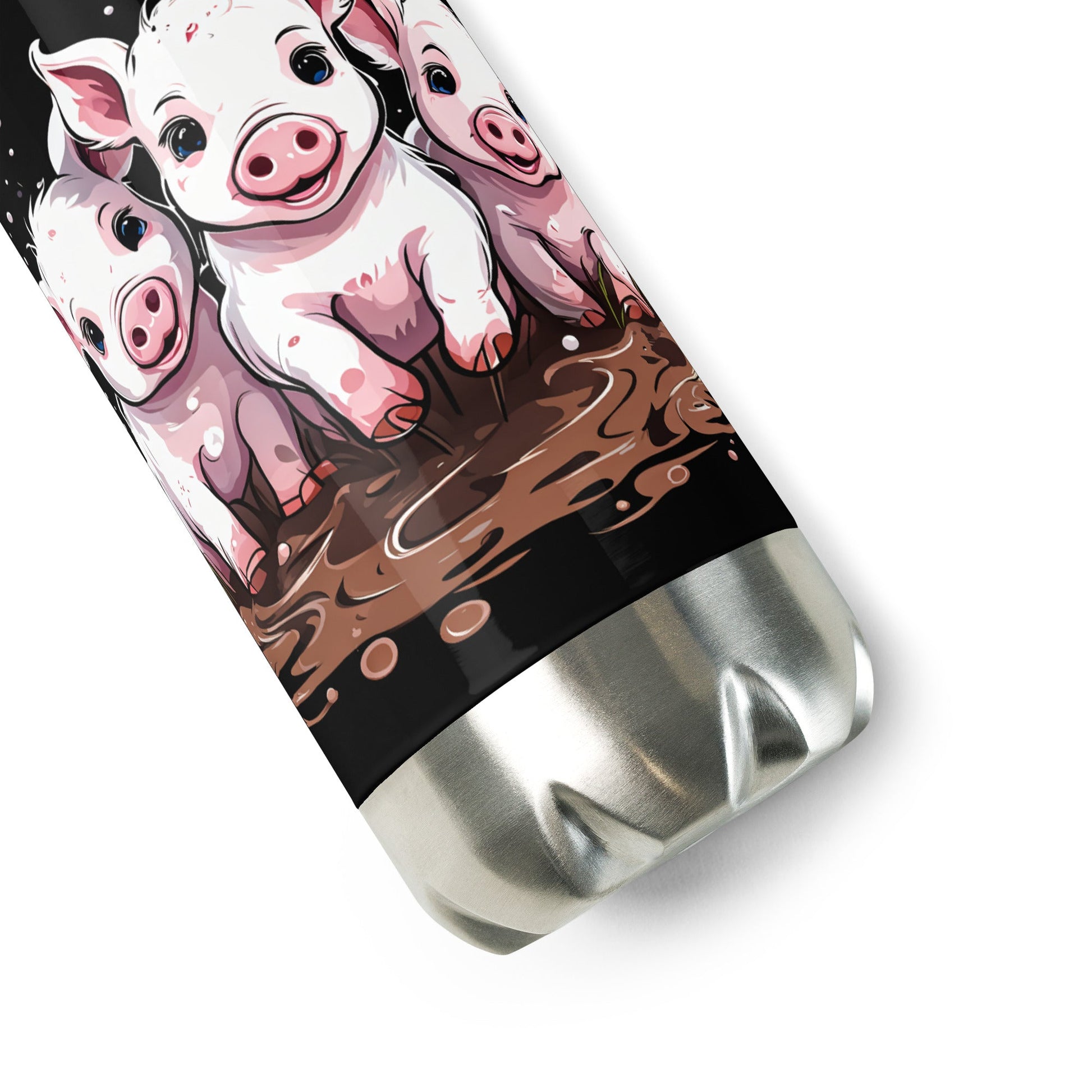 Pigs In The Mud Stainless Steel Water Bottle - Stainless Steel Water Bottle - Discovery Co.