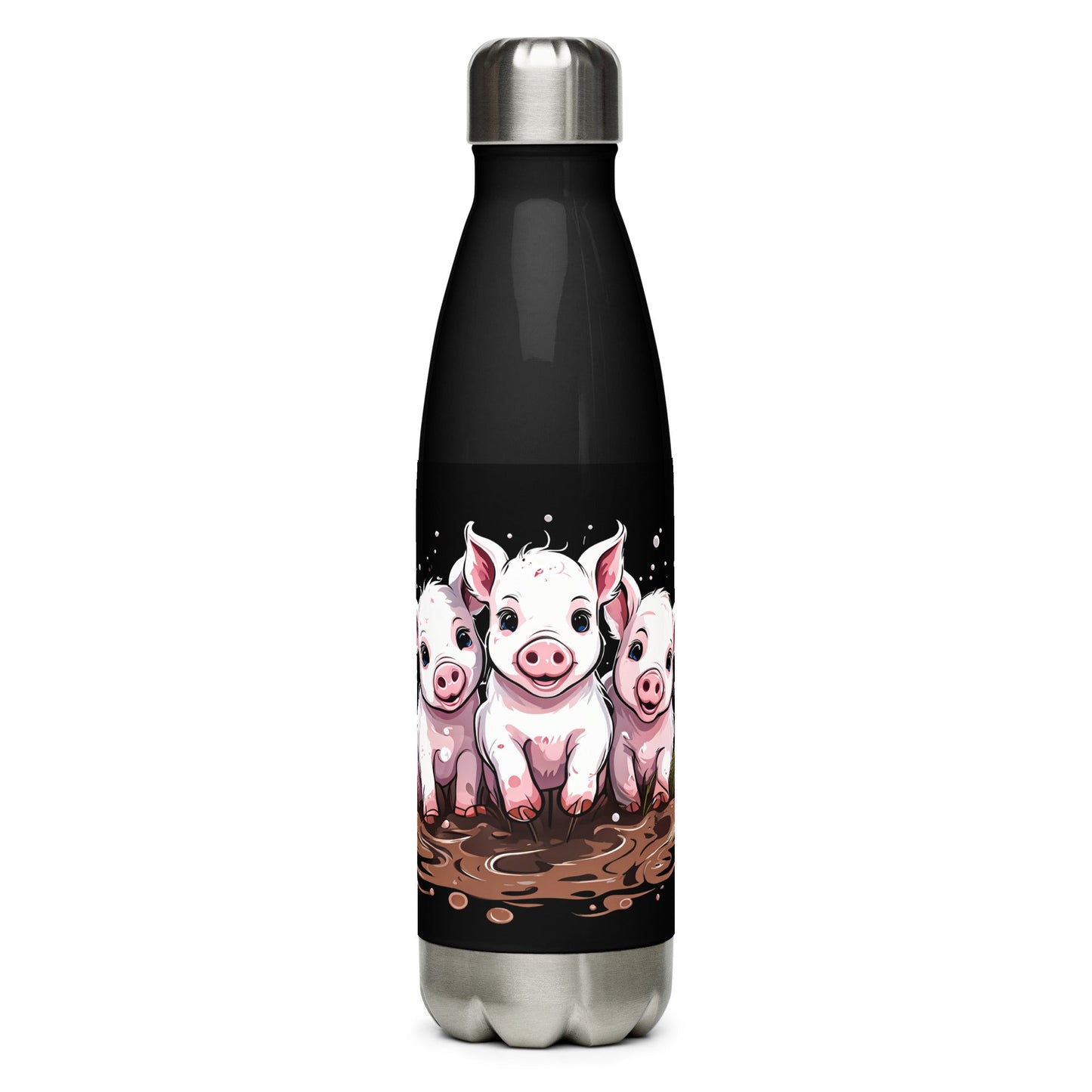 Pigs In The Mud Stainless Steel Water Bottle - Stainless Steel Water Bottle - Discovery Co.