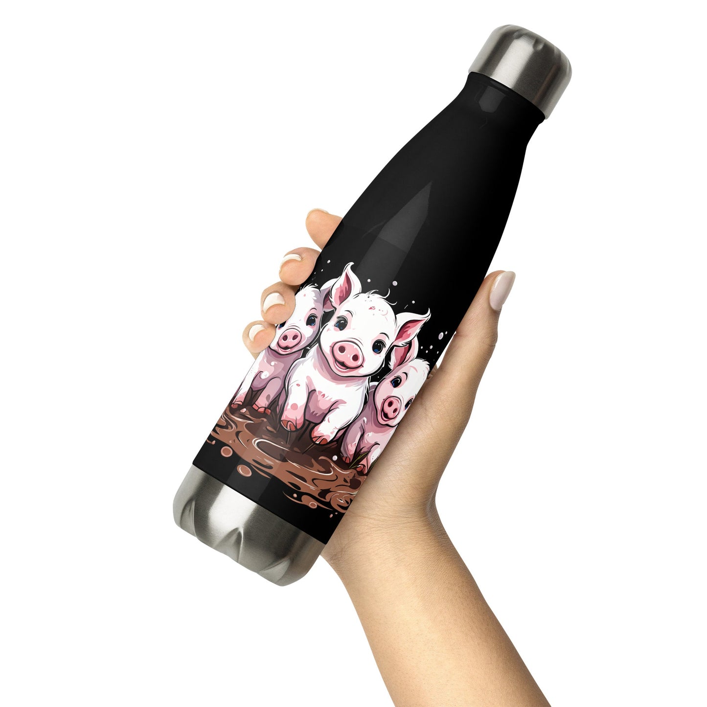 Pigs In The Mud Stainless Steel Water Bottle - Stainless Steel Water Bottle - Discovery Co.