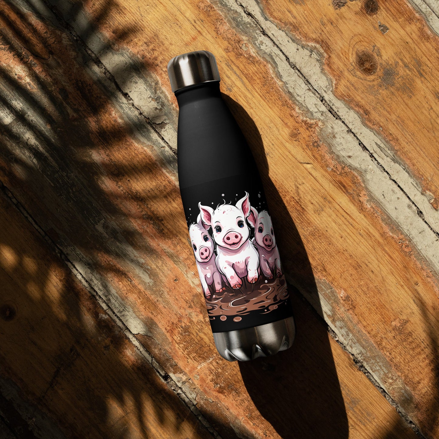 Pigs In The Mud Stainless Steel Water Bottle - Stainless Steel Water Bottle - Discovery Co.