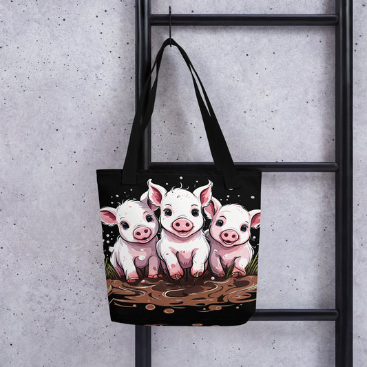 Pigs In The Mud Tote Bag - Tote Bags - Discovery Co.