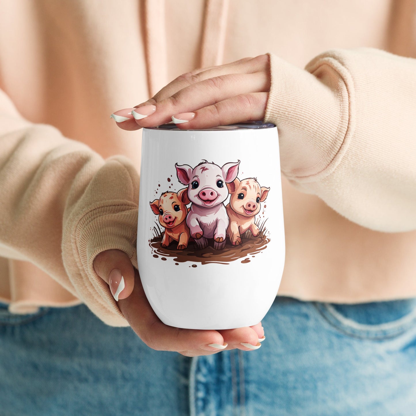 Pigs Stainless Steel Wine Tumbler - Tumblers - Discovery Co.