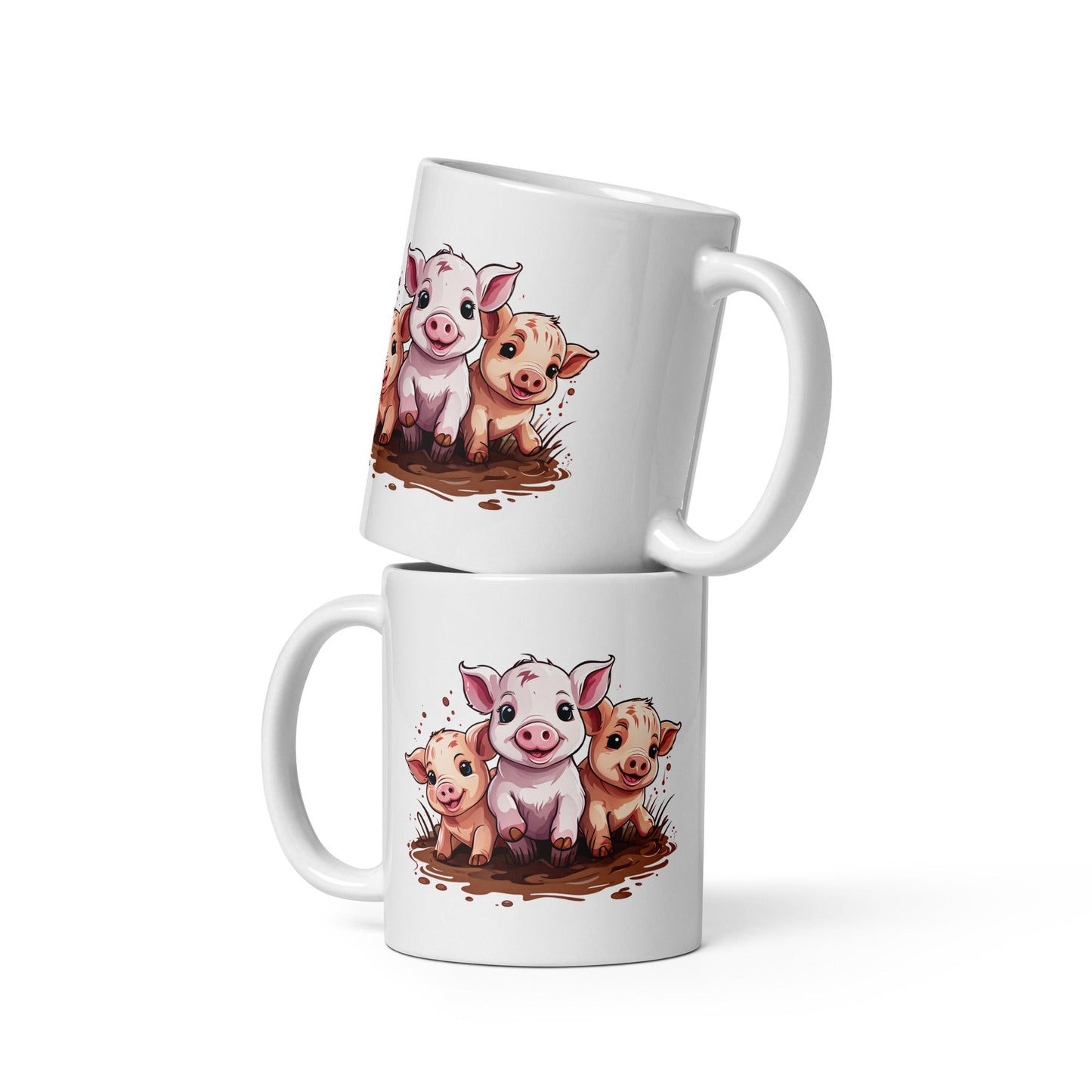 Pigs White Glossy Mug (11 oz, 15 oz, 20 oz) - Mugs - Discovery Co.