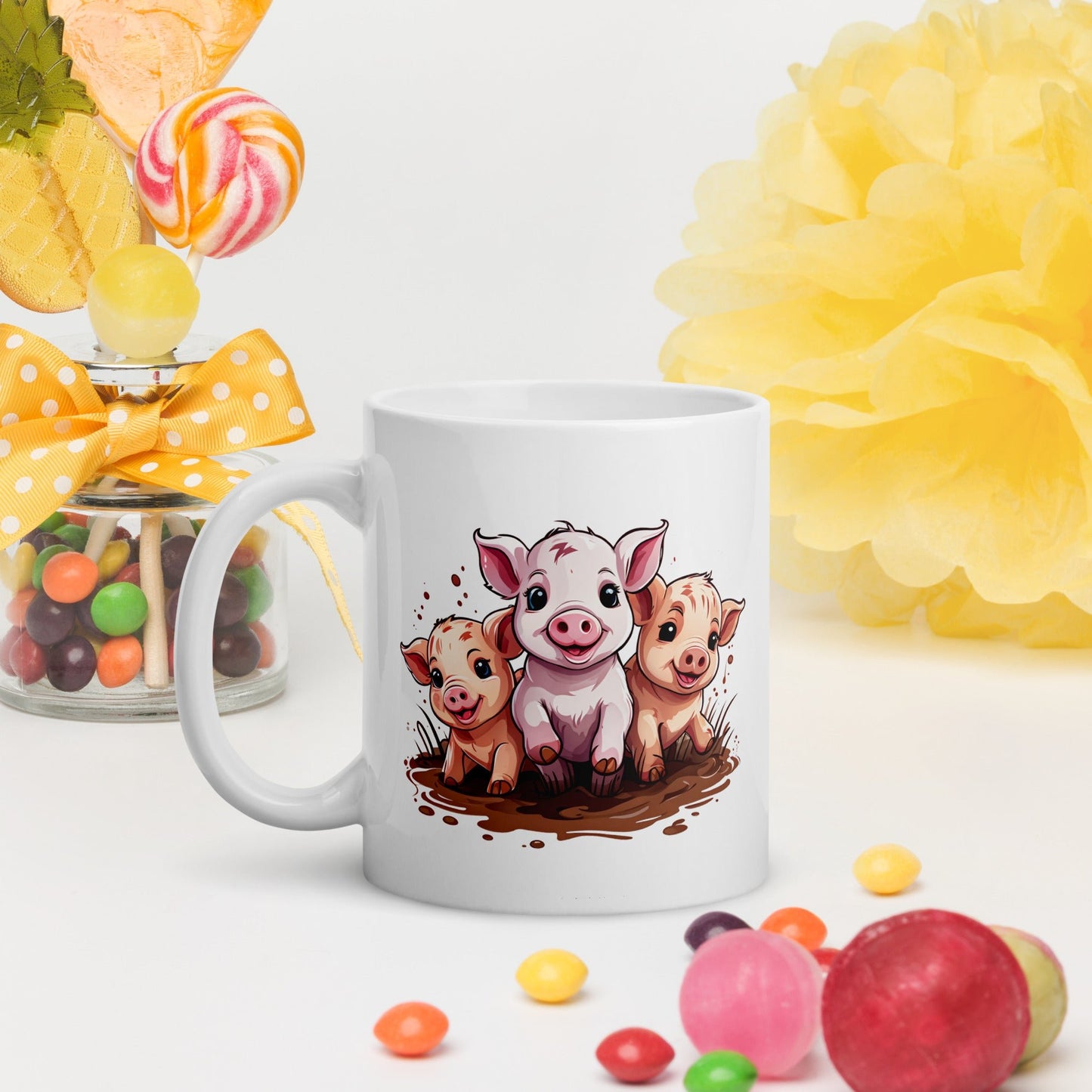 Pigs White Glossy Mug (11 oz, 15 oz, 20 oz) - Mugs - Discovery Co.