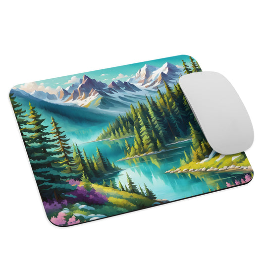 Pine Forest With Lake Mouse Pad - Mouse Pads - Discovery Co.