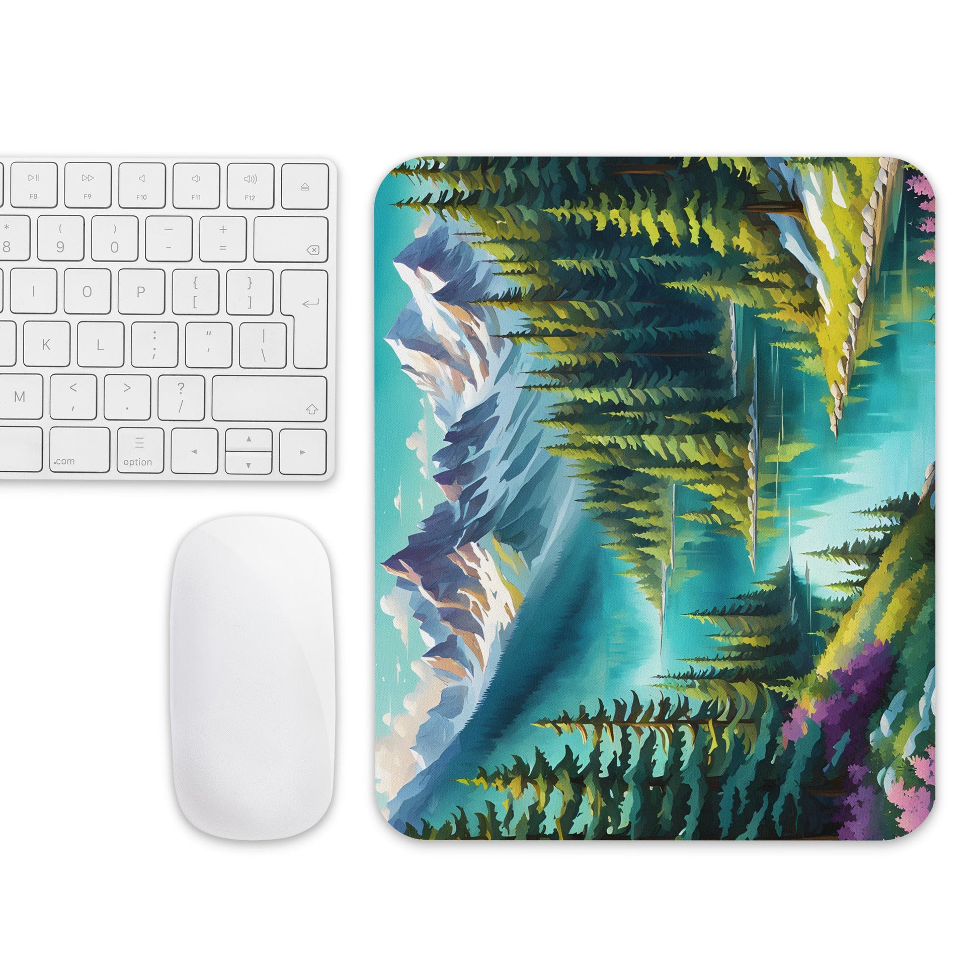 Pine Forest With Lake Mouse Pad - Mouse Pads - Discovery Co.