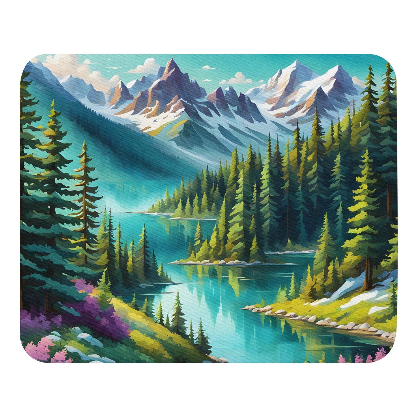 Pine Forest With Lake Mouse Pad - Mouse Pads - Discovery Co.