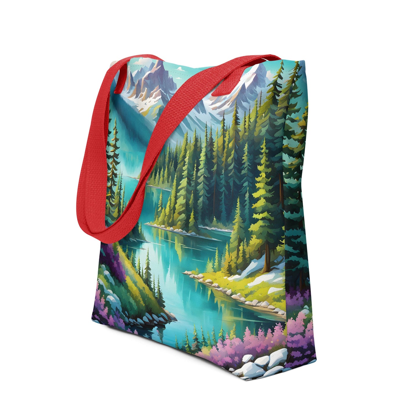 Pine Forest With Lake Tote Bag - Tote Bags - Discovery Co.