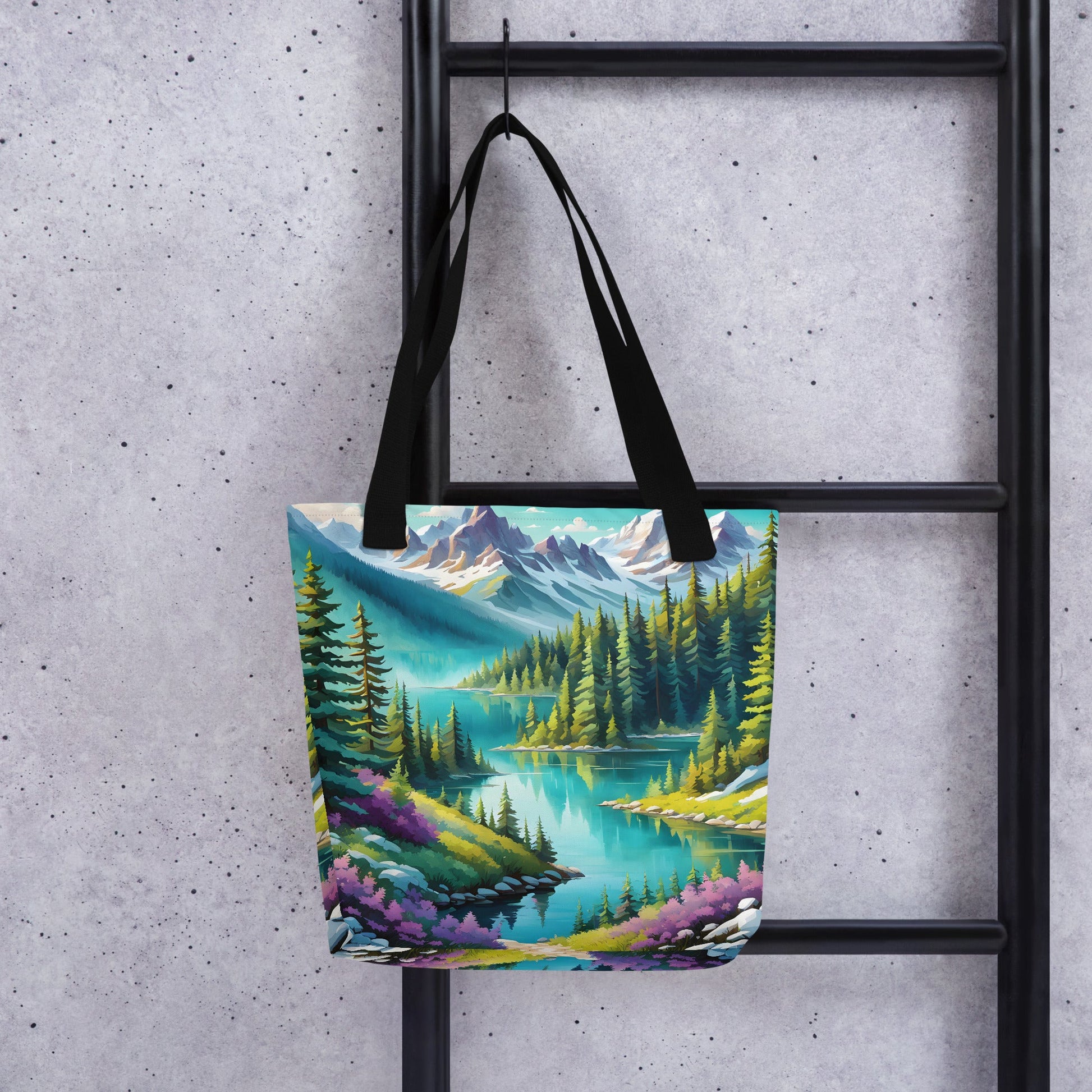 Pine Forest With Lake Tote Bag - Tote Bags - Discovery Co.