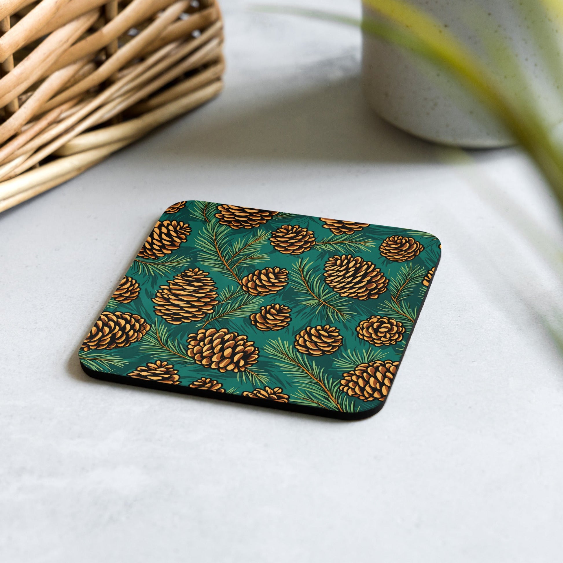 Pinecone Cork - back Coaster - Coasters - Discovery Co.