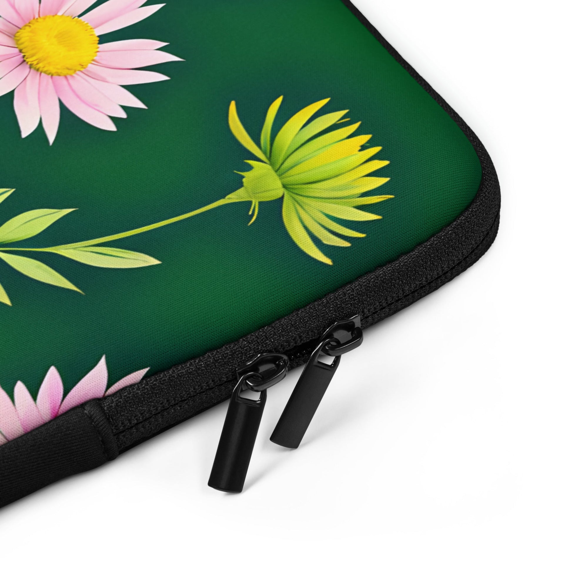 Pink and Green Flowers Laptop Sleeve - Laptop Cases - Discovery Co.