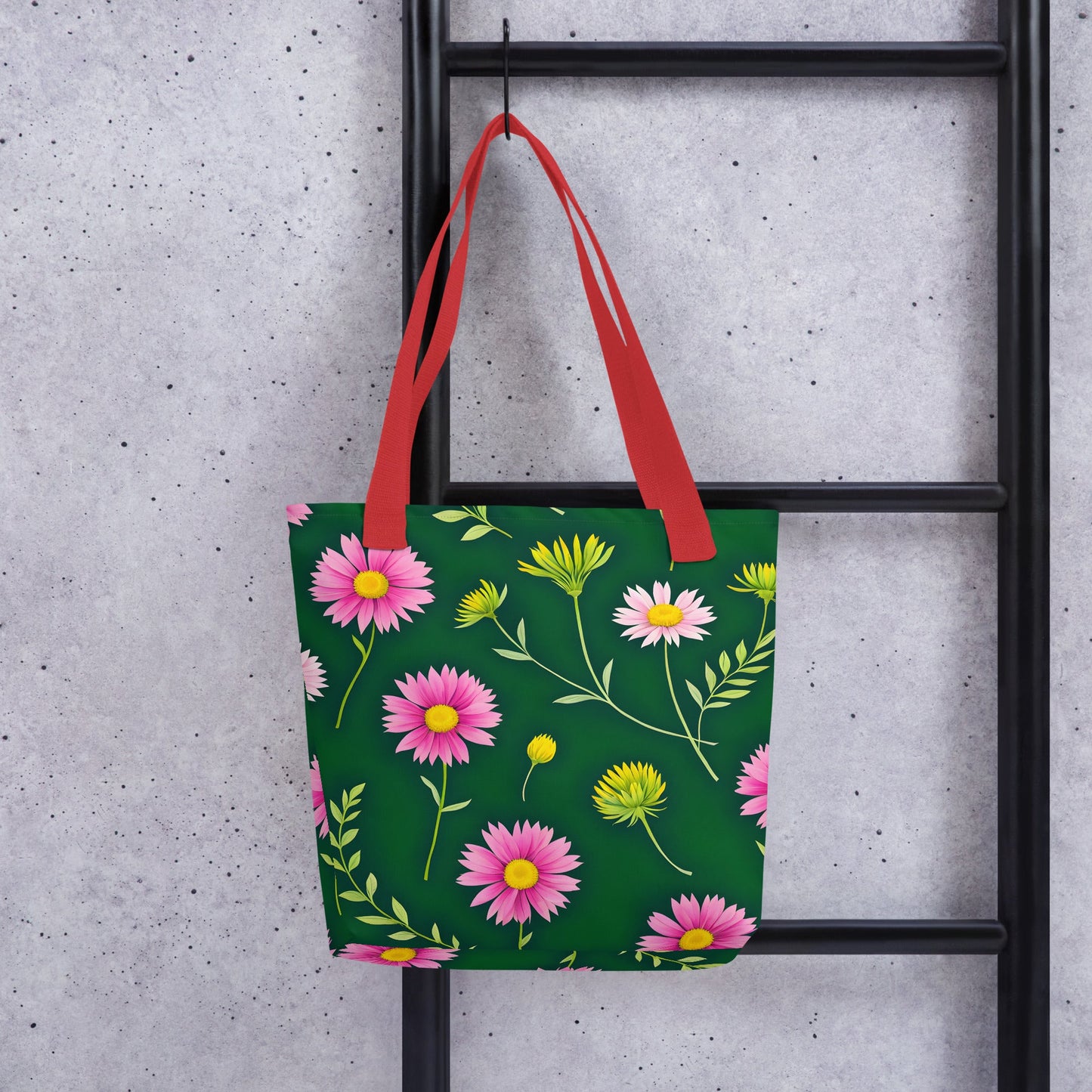 Pink and Green Flowers Tote Bag - Tote Bags - Discovery Co.