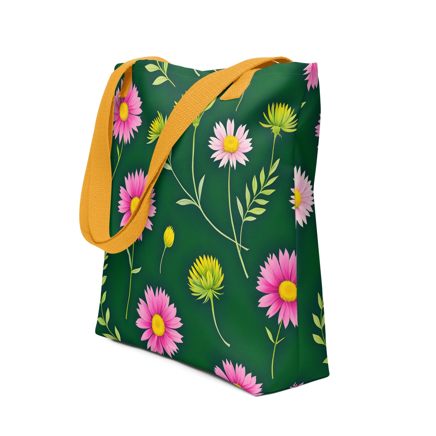 Pink and Green Flowers Tote Bag - Tote Bags - Discovery Co.