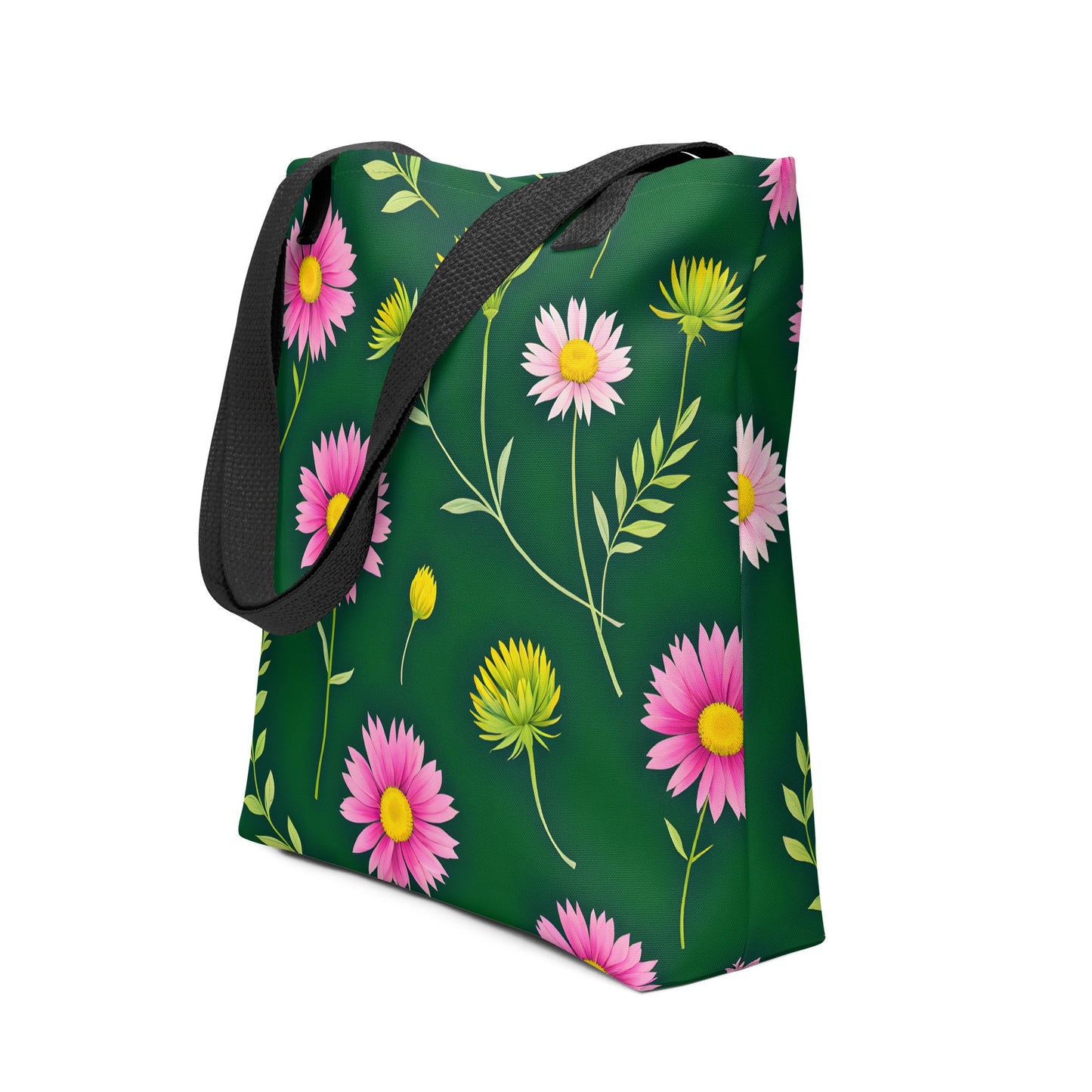 Pink and Green Flowers Tote Bag - Tote Bags - Discovery Co.