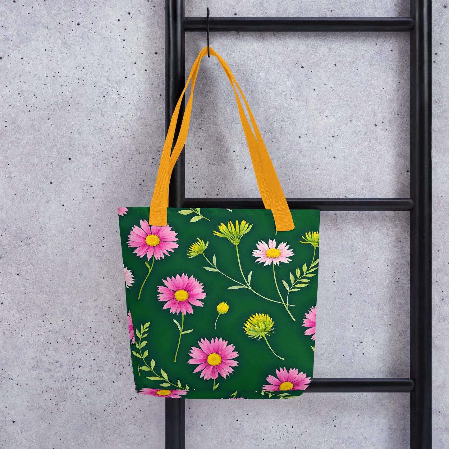 Pink and Green Flowers Tote Bag - Tote Bags - Discovery Co.