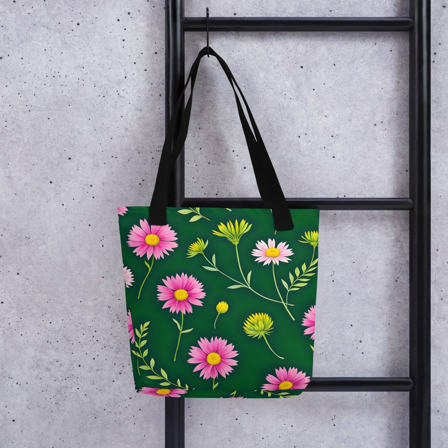 Pink and Green Flowers Tote Bag - Tote Bags - Discovery Co.