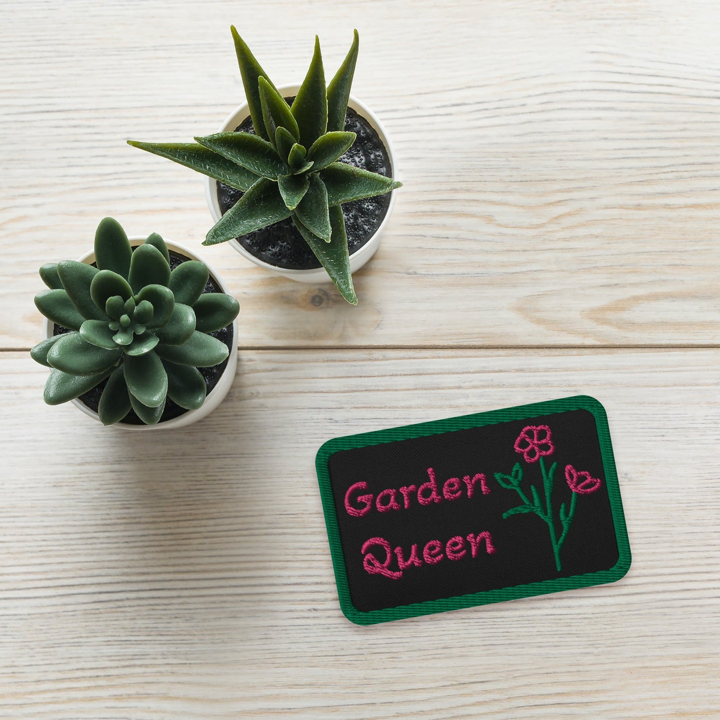 Pink and Green Garden Queen Embroidered Patches - Embroidered Patches - Discovery Co.