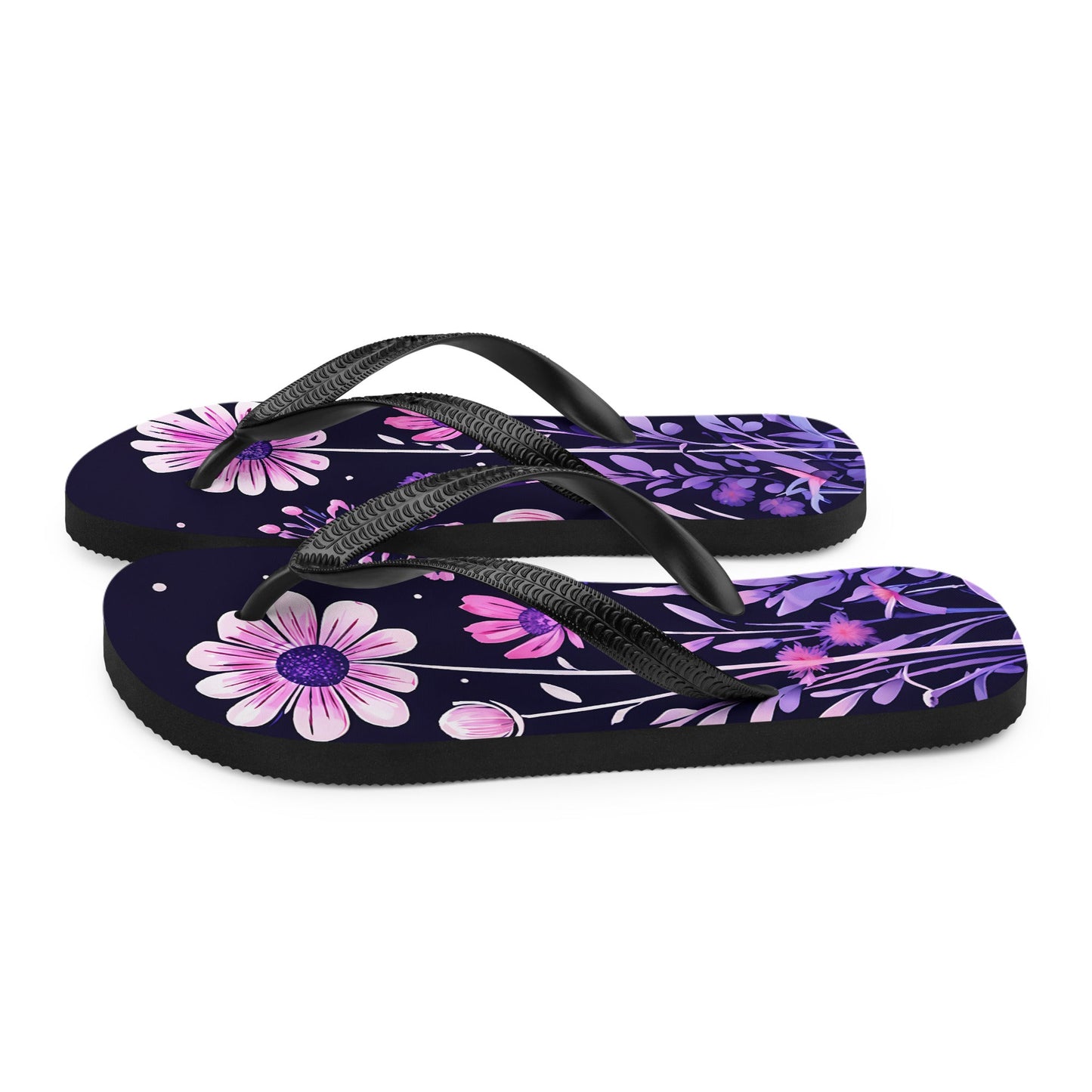 Pink And Purple Flowers II Flip - Flops - Footwear - Discovery Co.