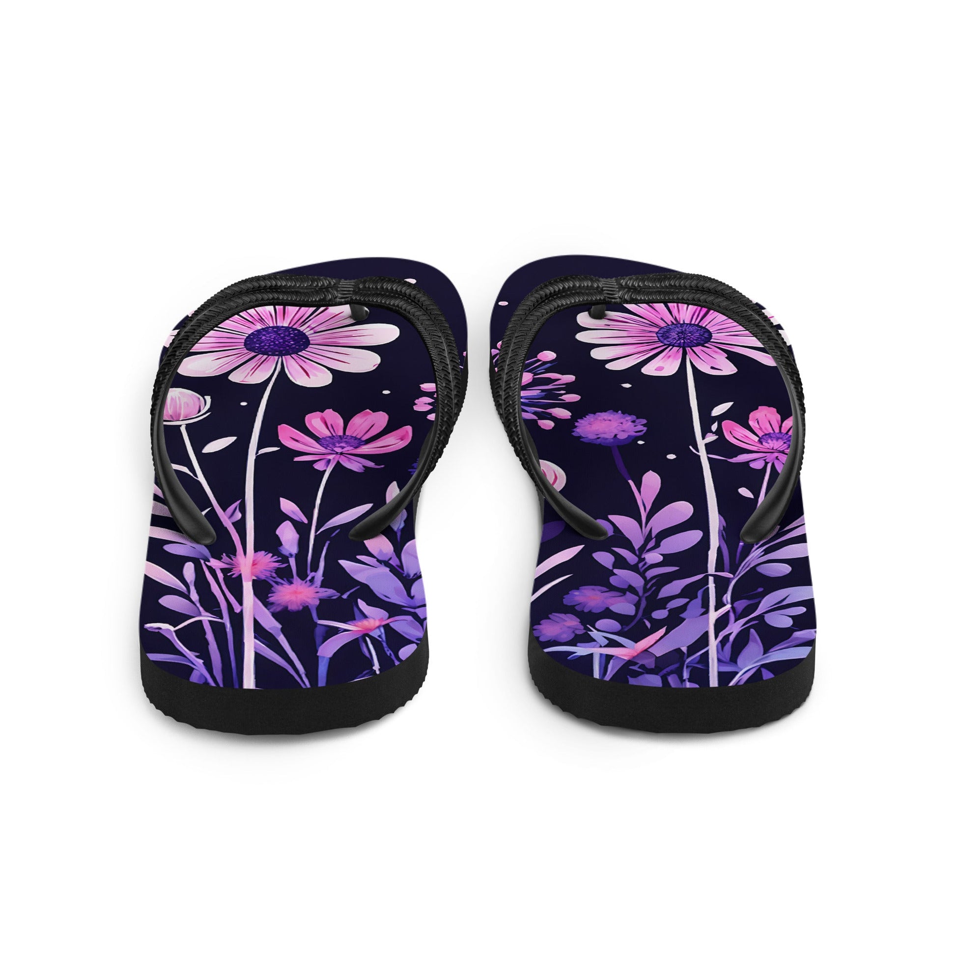 Pink And Purple Flowers II Flip - Flops - Footwear - Discovery Co.