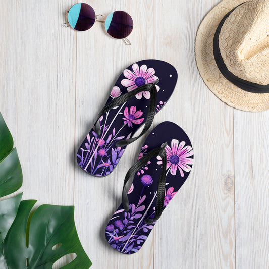 Pink And Purple Flowers II Flip - Flops - Footwear - Discovery Co.