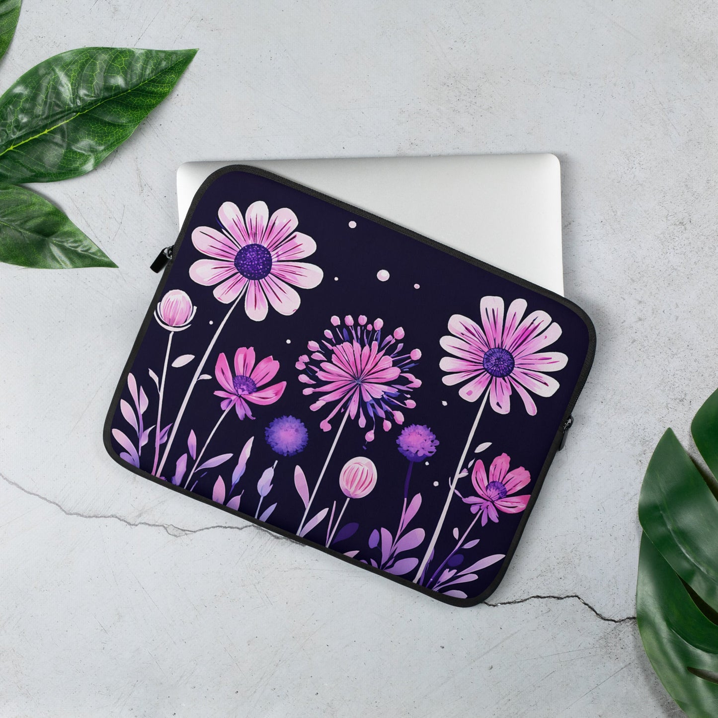 Pink and Purple Flowers II Laptop Sleeve - Laptop Cases - Discovery Co.